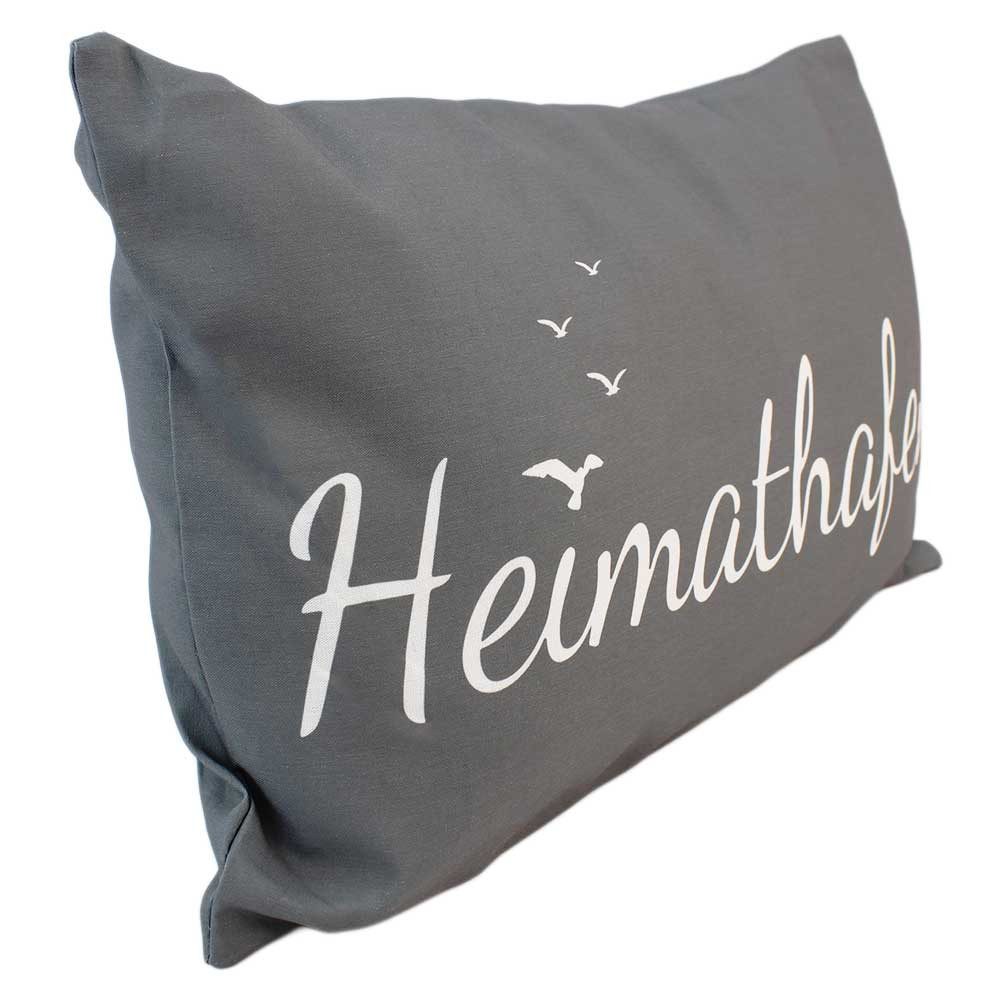 Bada Bing Dekokissen Kissen mit Spruch Deko "Heimathafen" - ca. 53 x 31 cm