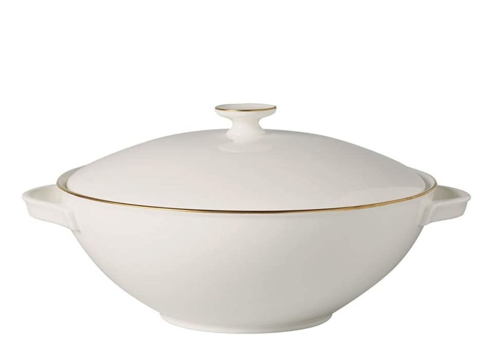 Villeroy & Boch Servierschüssel Signature Anmut Gold Terrine 2,2 l, Premium Bone Porcelain, (Terrinen), Anmut Gold Terrine