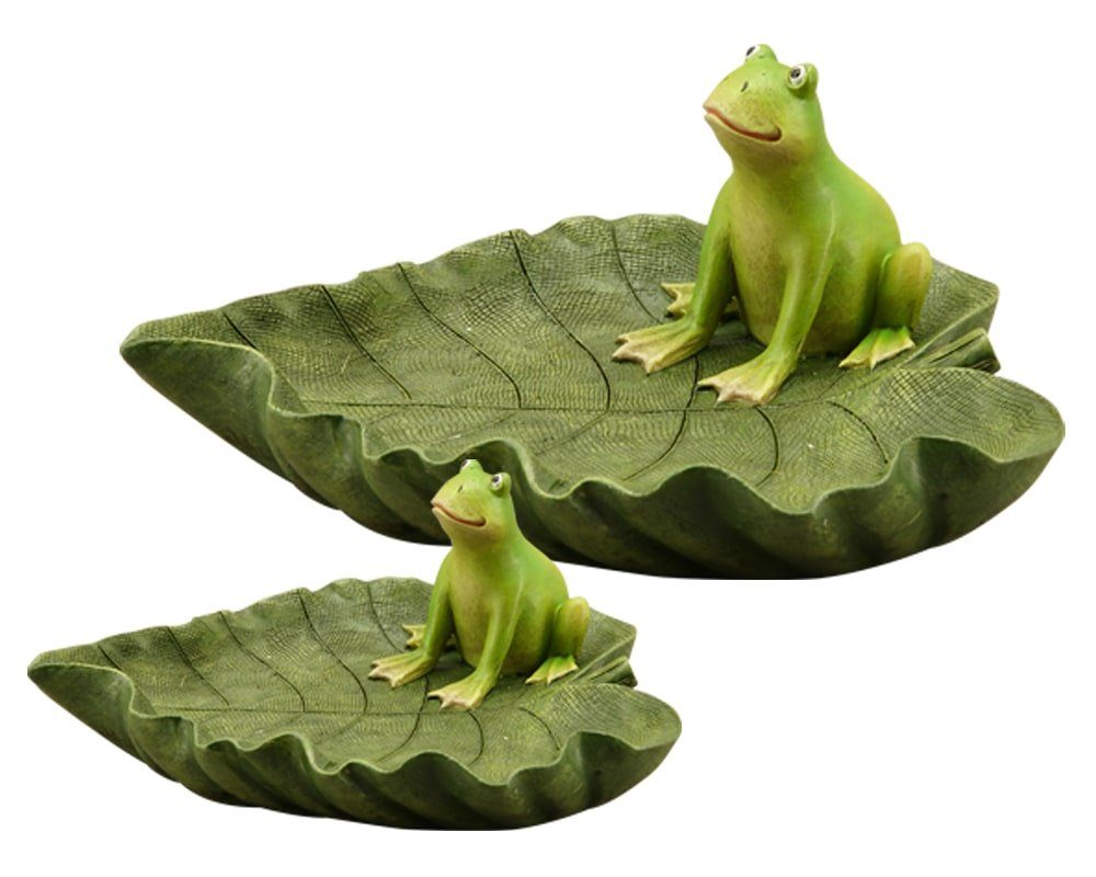 matches21 HOME St), & nicht jedoch grün cm, Blatt Gartenfigur witterungsbeständig, Gartendeko Metall Figur HOBBY frostsicher! & (1 auf Widerstandsfähig Frosch 12,5x9