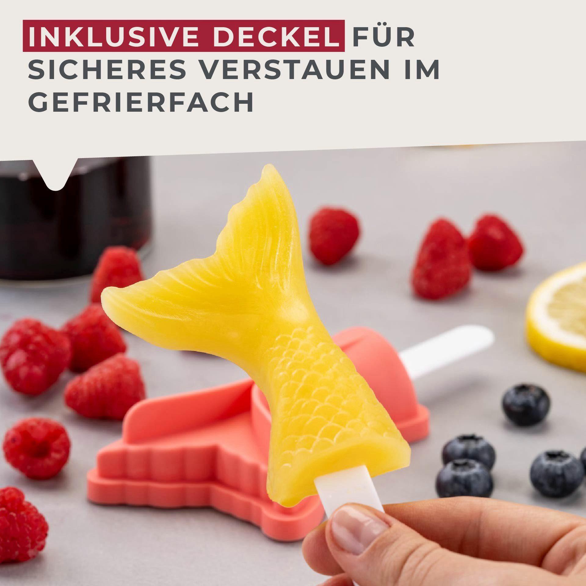 FACKELMANN Eisform Stieleisform Meerjungfrau, Silikon-Eisbereiter