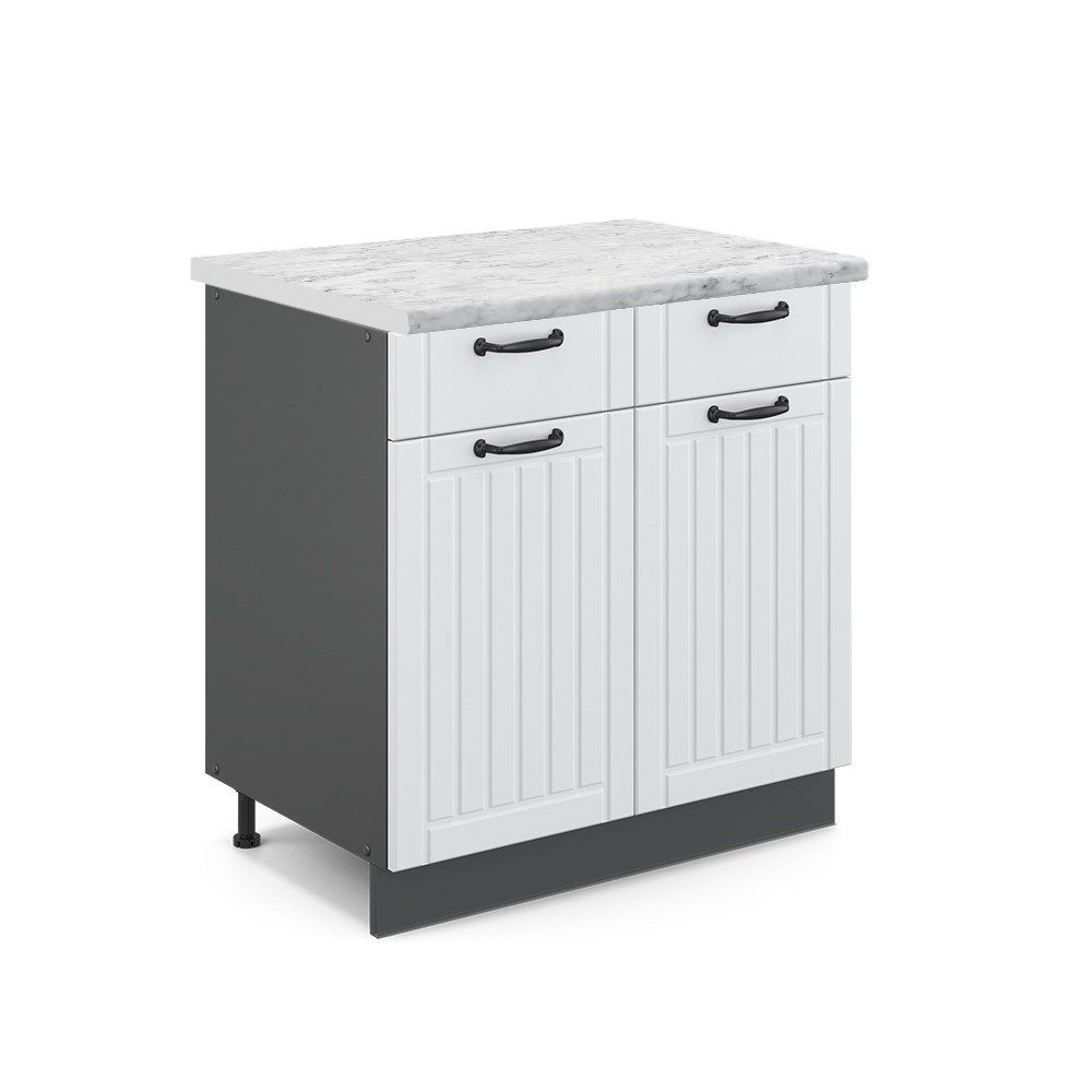Vicco Unterschrank Fame-Line, Weiß Landhaus/Anthrazit, 80 günstig online kaufen