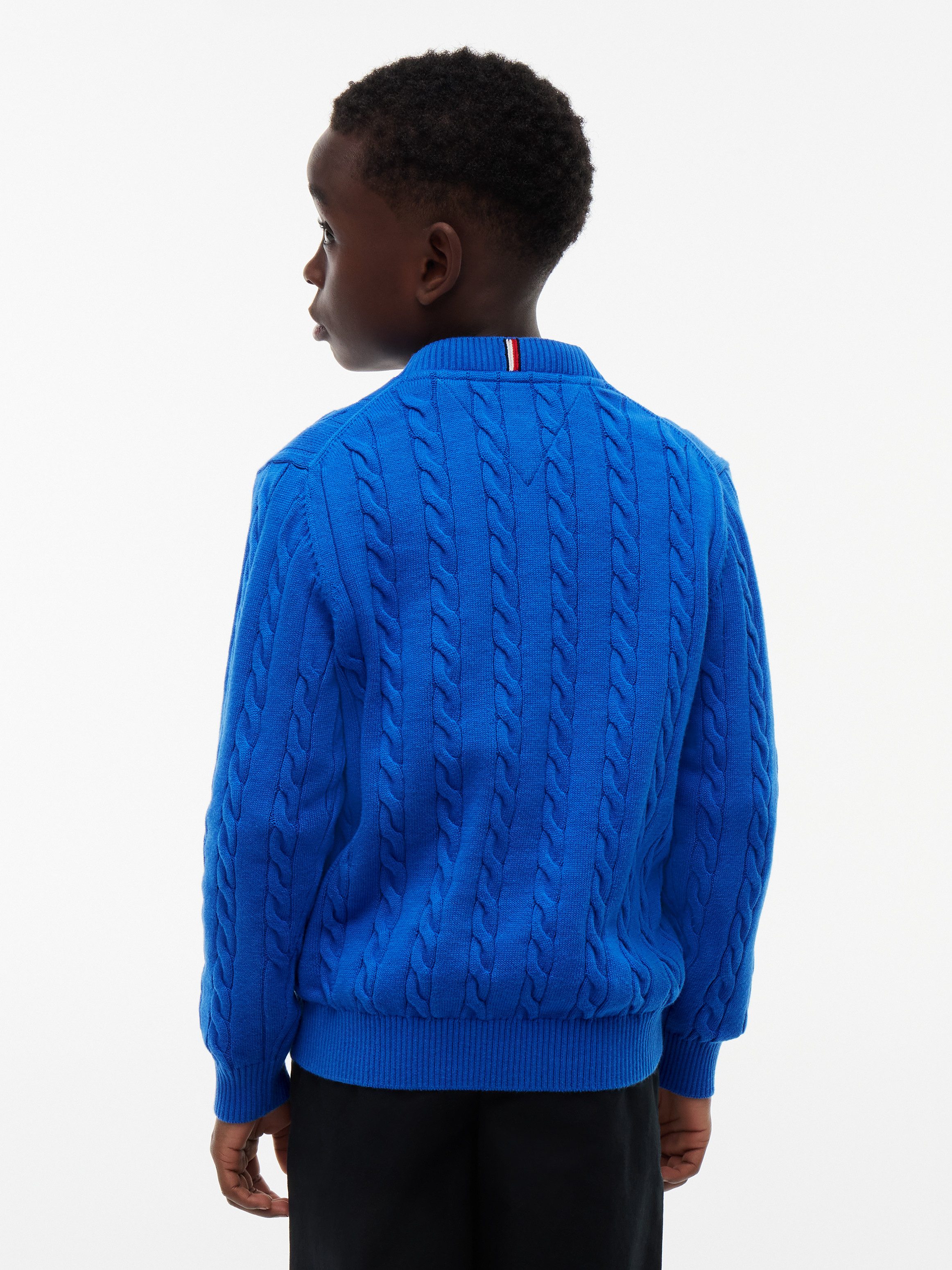 Tommy Hilfiger Strickpullover COTTON CABLE SWEATER für Kinder bis 16 Jahre, mit Zopfmuster