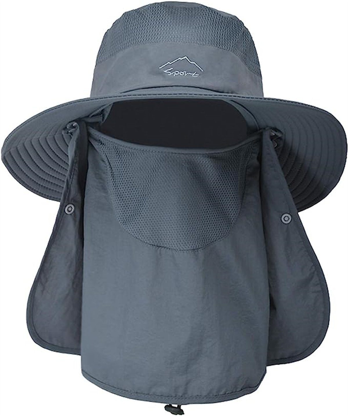 feinlux Sonnenhut Sonnenhut Anglerhut,Sonnenschutz Faltbar,SafariHut,Schlapphut (Packung, mit Gesichtsbedeckung Nackenklappe Wanderhut Sonnenhut) Geeignet zum Angeln, Wandern, Jagen, Camping, Radfahren, Bergsteigen