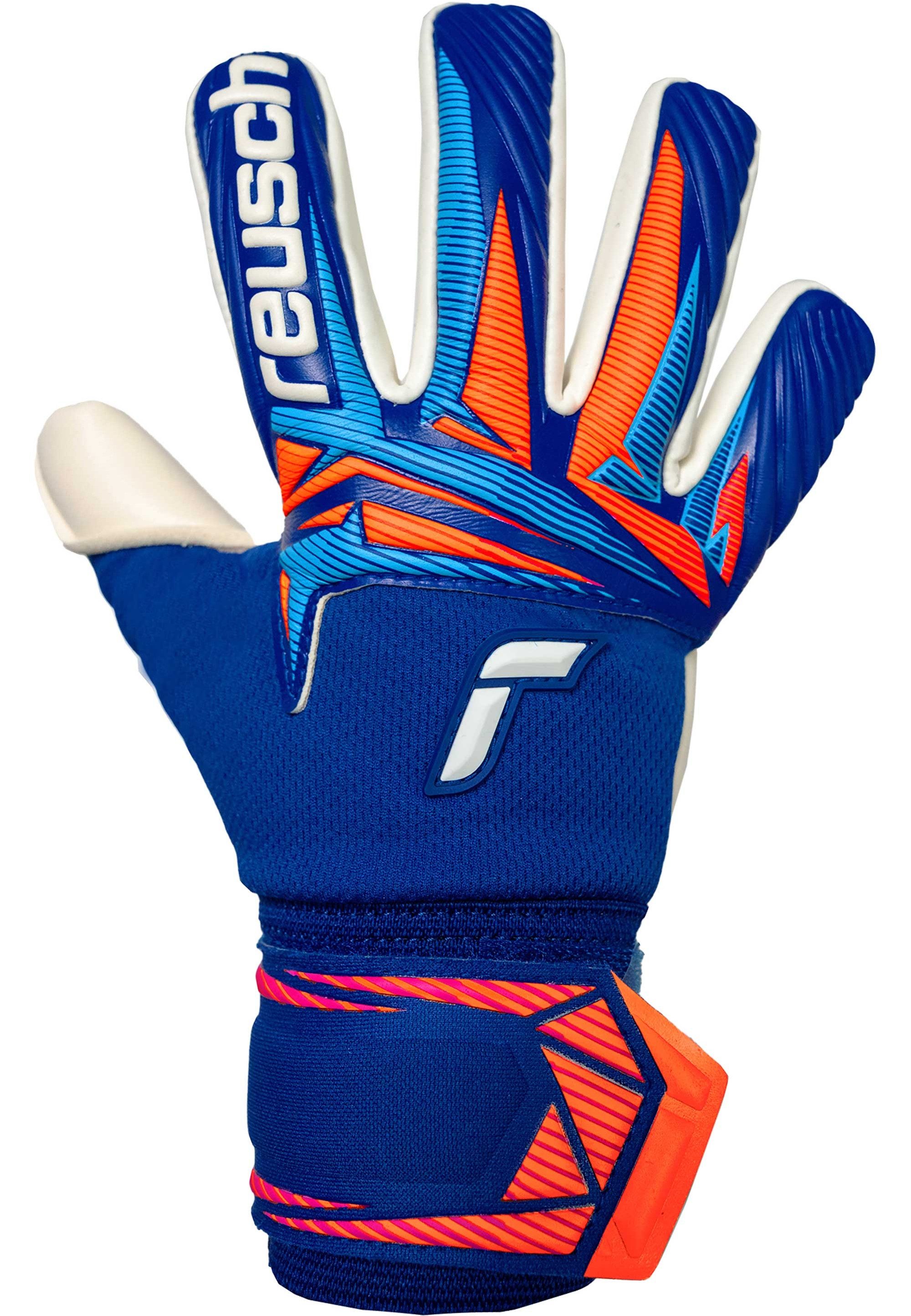 Reusch Torwarthandschuhe Attrakt Gold X NC Junior Profi mit atmungsaktiven Mesh-Einsätzen