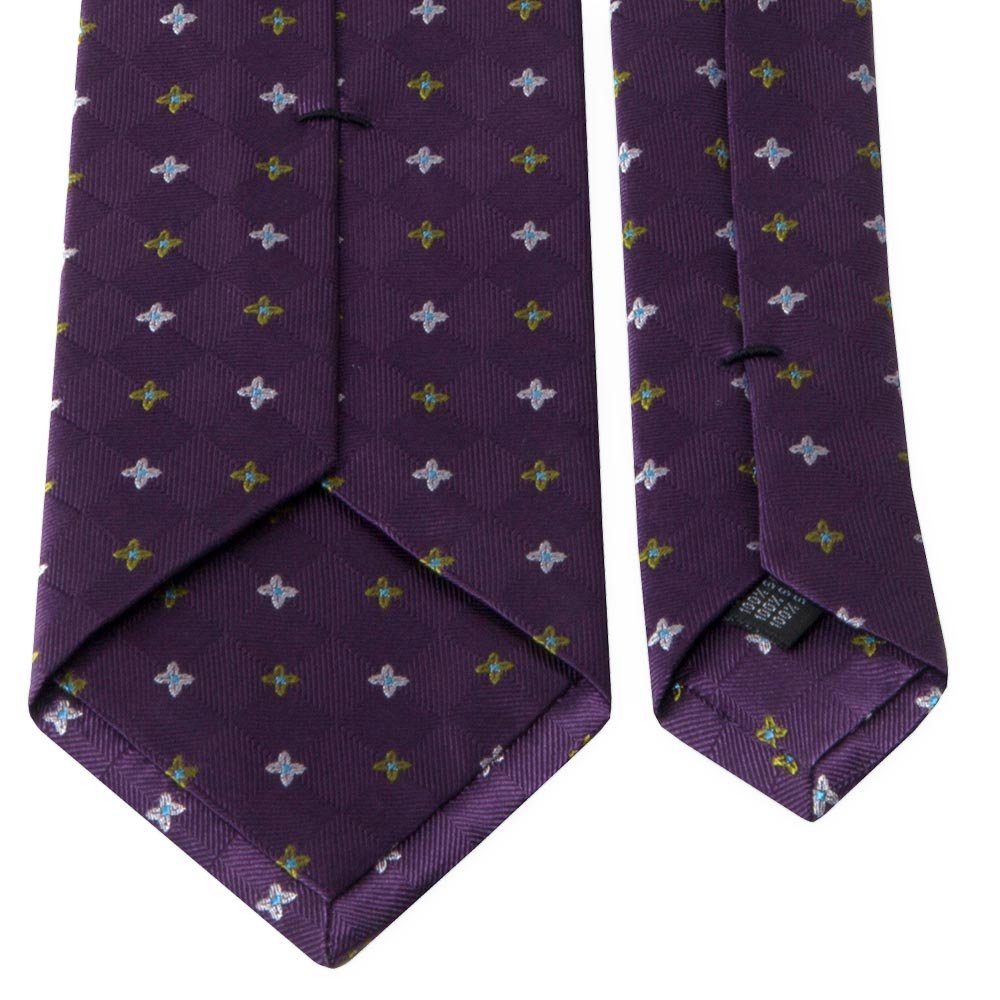 BGENTS Krawatte Seiden-Jacquard Krawatte (8cm) mit Blüten-Muster Lila Breit