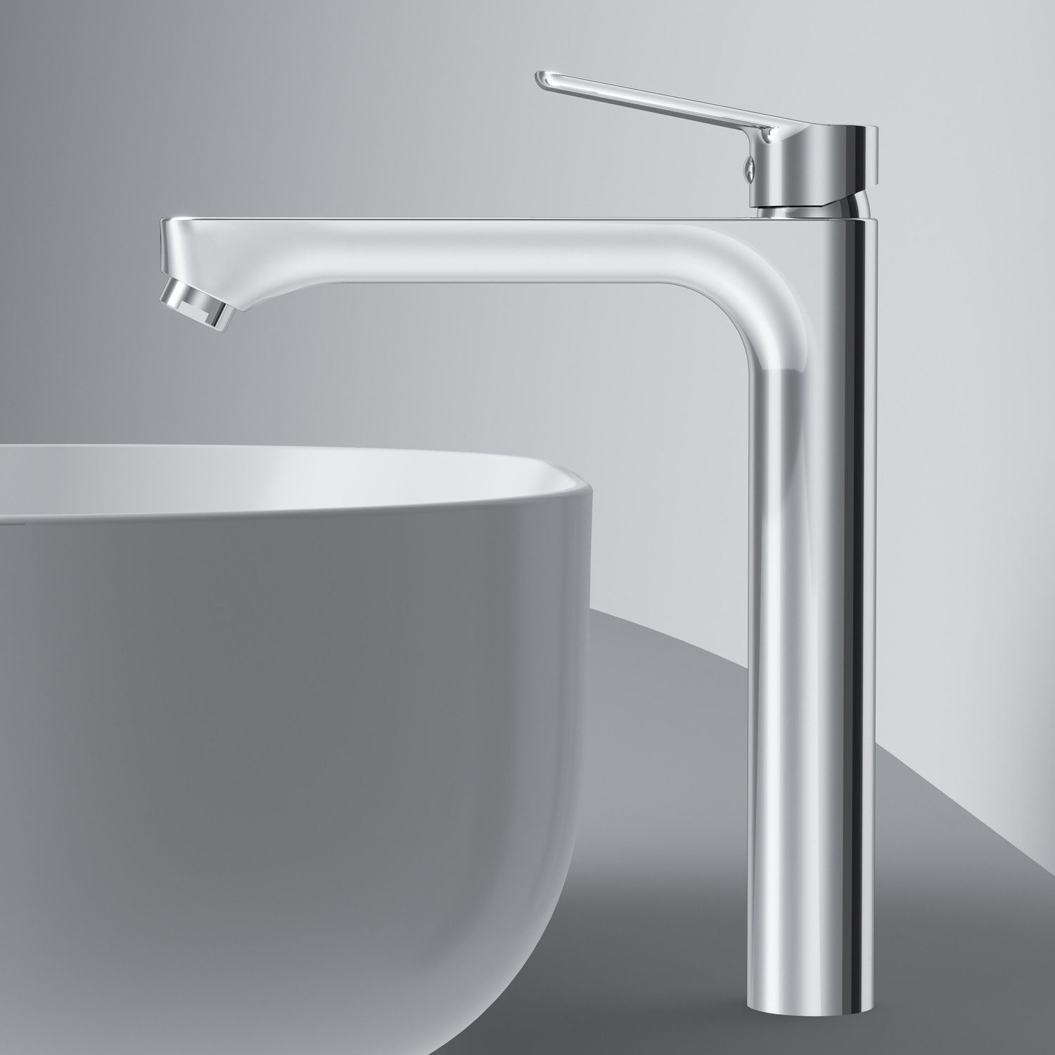 AM.PM Waschtischarmatur Badarmatur Bad Armatur HIT L-Größe Wasserhahn Waschbeckenarmatur (Waschbecken- & Waschtisch- Mischarmatur, Mischbatterie inkl. 2 x G 3/8-Anschluss) Einhebelmischer mit Hohem Auslauf