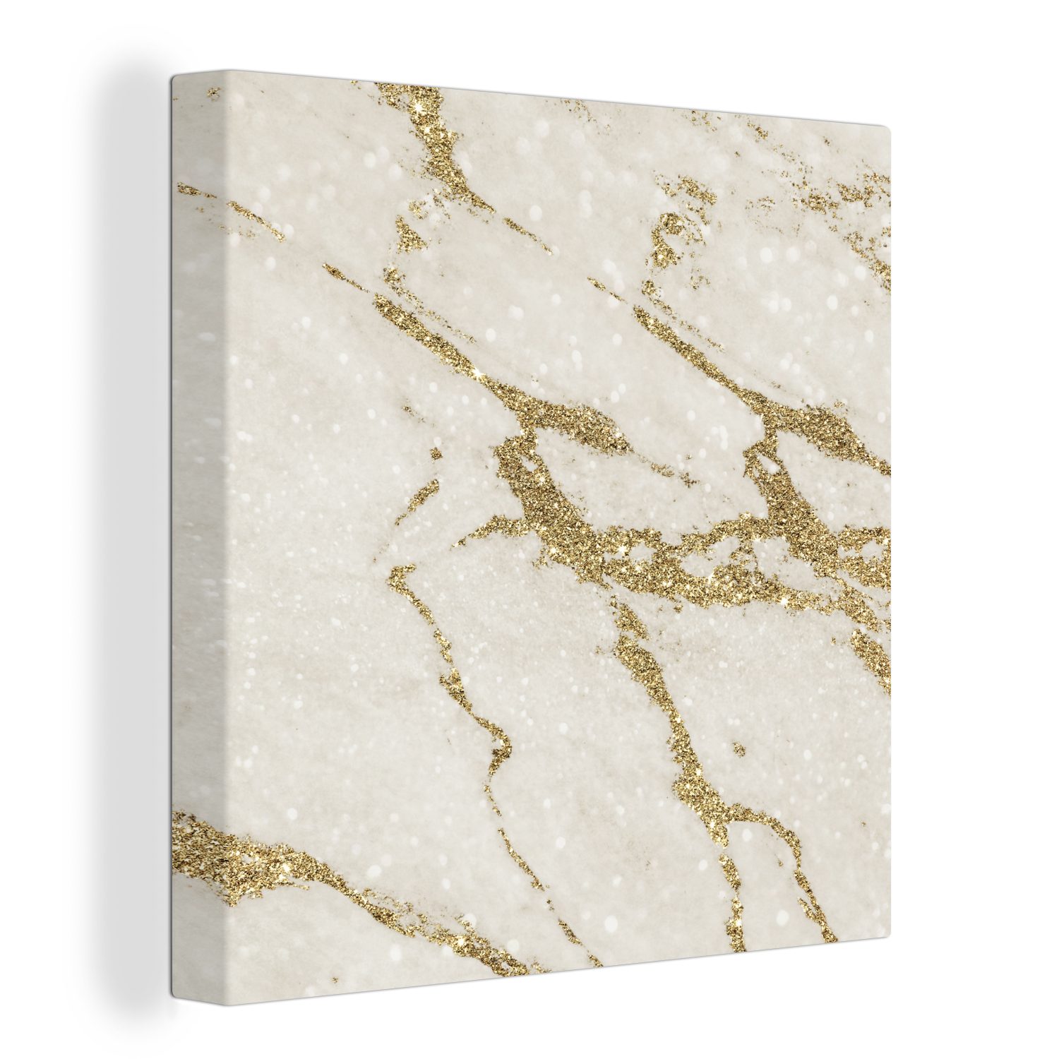Muster Marmor Leinwand St), - - Leinwandbild OneMillionCanvasses® Gold, für (1 Bilder Wohnzimmer Schlafzimmer