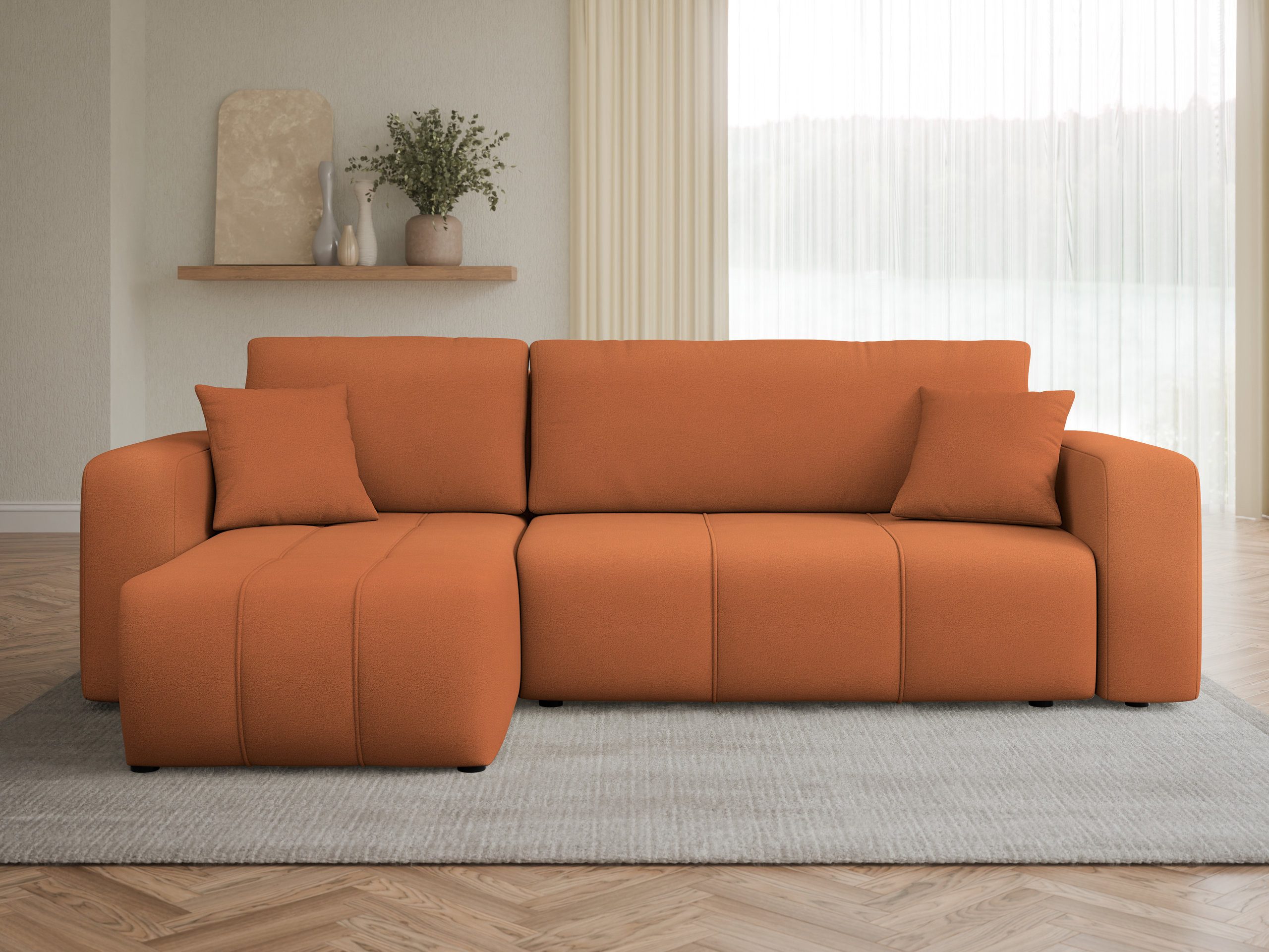 MIRJAN24 Ecksofa Fetrinu, mit Bettkasten und Schlaffunktion, L-Form, Seite Universal
