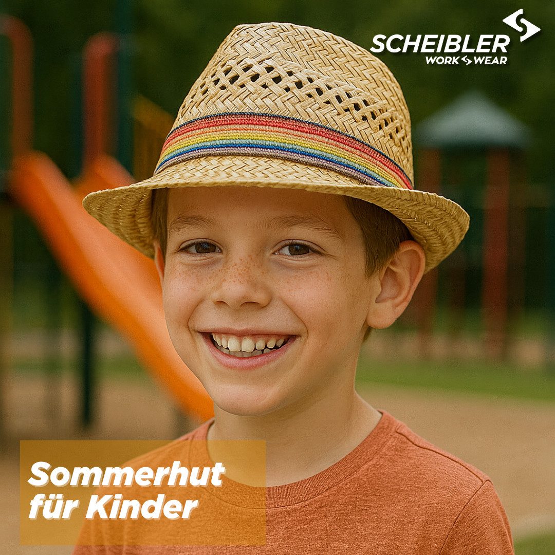 SCHEIBLER WORKWEAR Strohhut Kinderstrohhut Basti ausgezeichneter Tragekomfort, hoher UV-Schutz