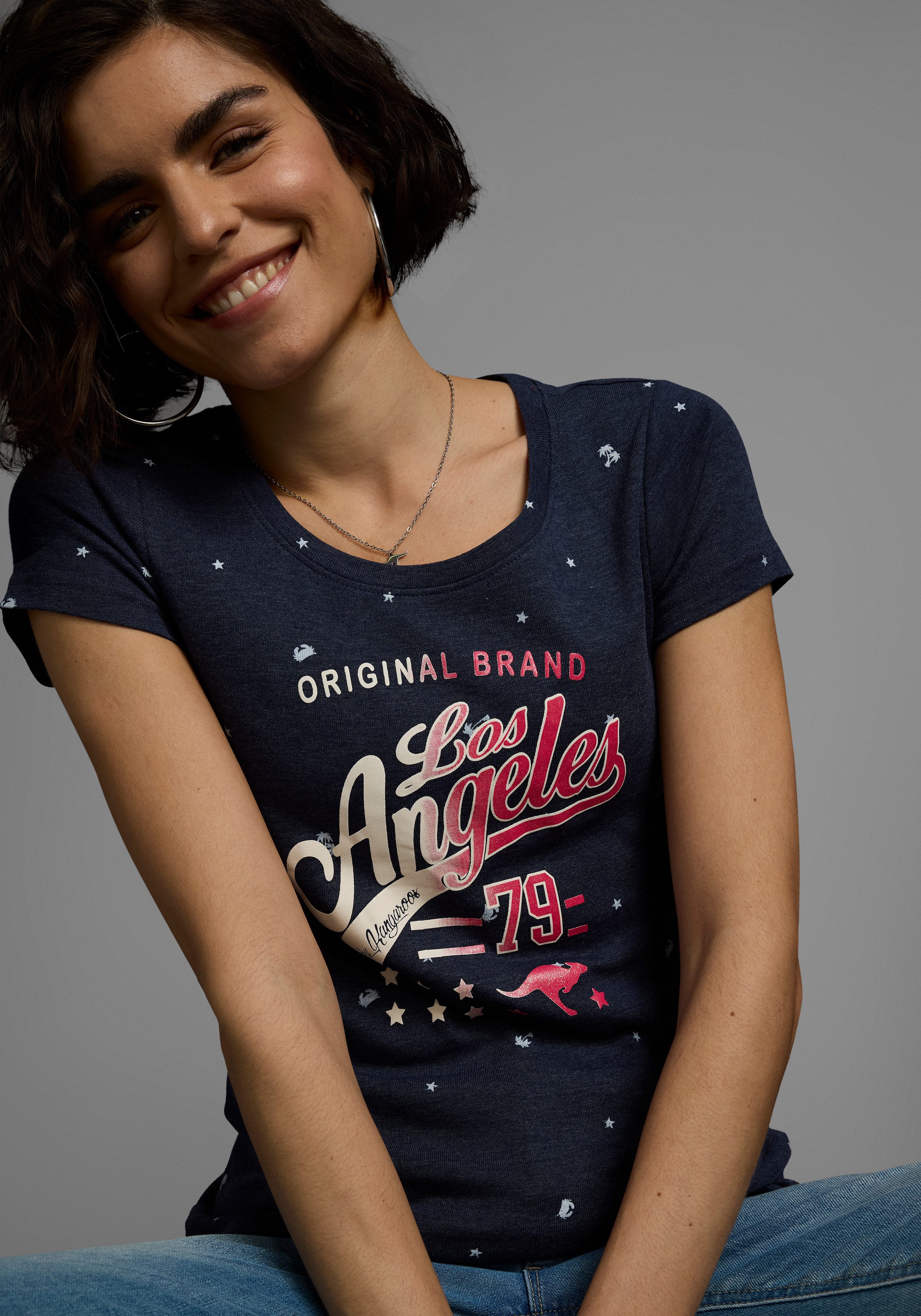 KangaROOS T-Shirt Kurzarm, figurbetonte Passform, aus 100% Baumwolle günstig online kaufen