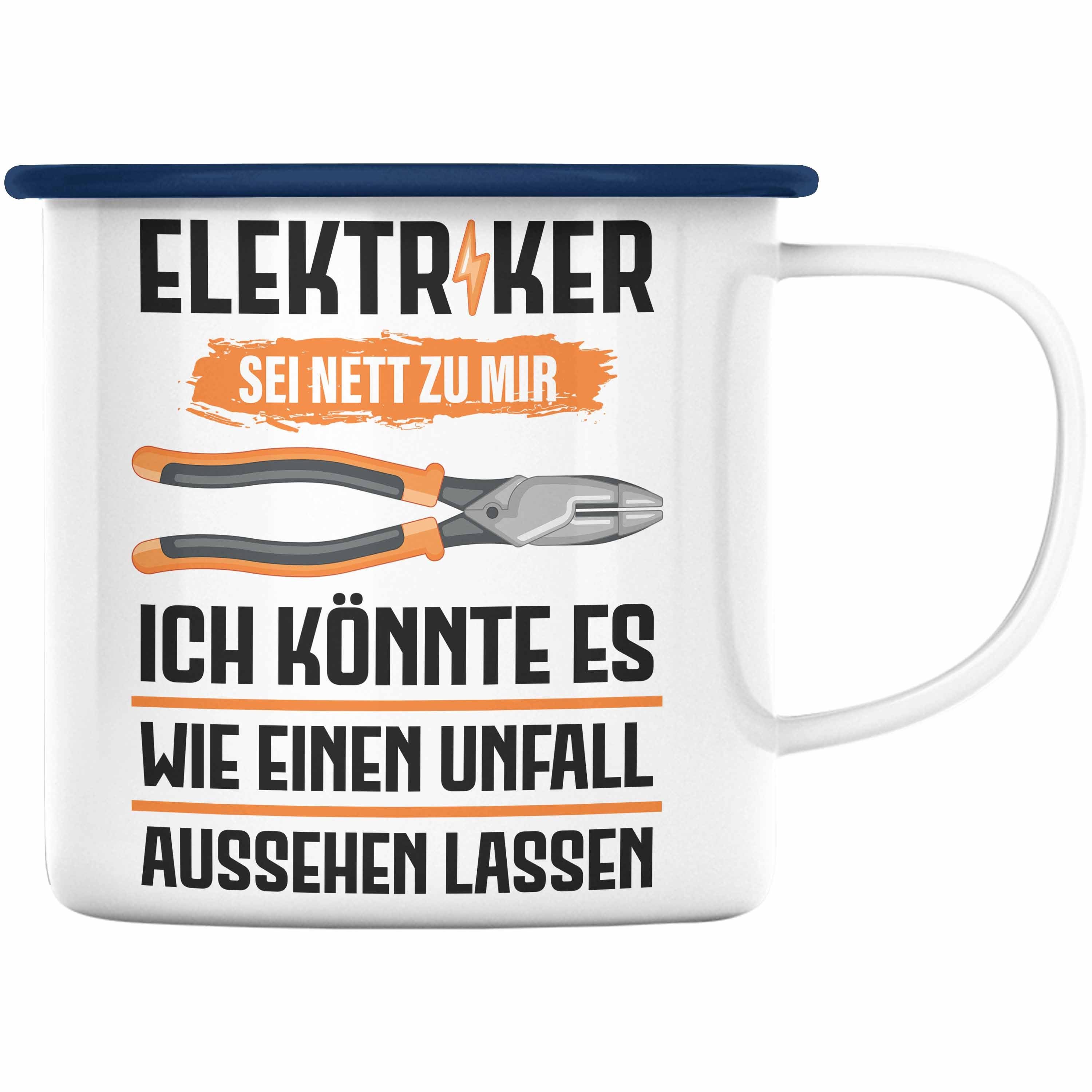 Trendation Thermotasse Trendation Elektriker Emaille Tasse Spruch