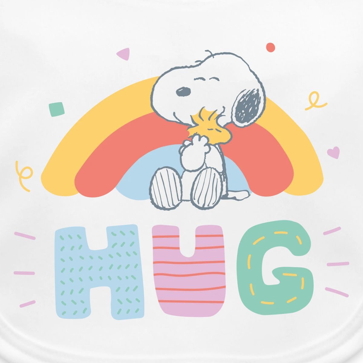 Spreadshirt Lätzchen Peanuts Snoopy & Woodstock Hug Bio Baby Lätzchen, (1-St)