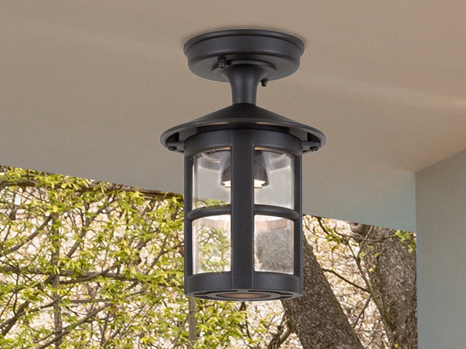 meineWunschleuchte LED AußenDeckenleuchte, LED wechselbar, warmweiß
