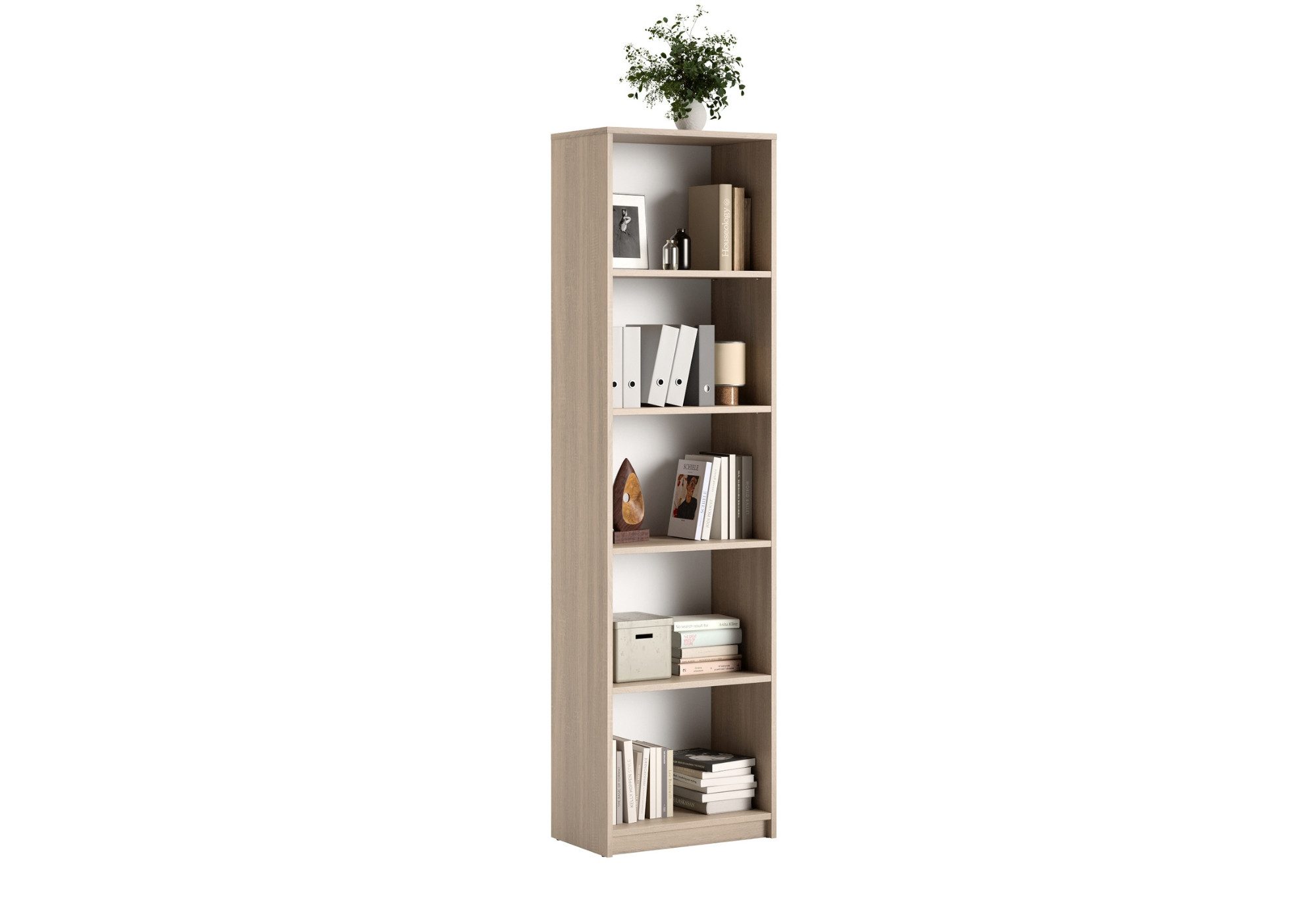 Home Collective Bücherregal Aktenregal Standregal Raumteiler mit 5 offenen Fächern aus MDF Holz, in sonoma, Breite 50 cm