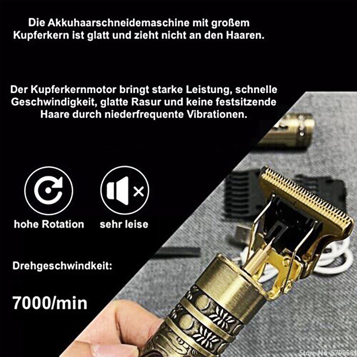 4 und Barttrimmer für Wiederaufladbar herren, MOOHO USB Gesichts- und Haarschneider Bartschneider herren, Rasierer, herren, Haarschneidemaschine Kopfhaare, Kamm