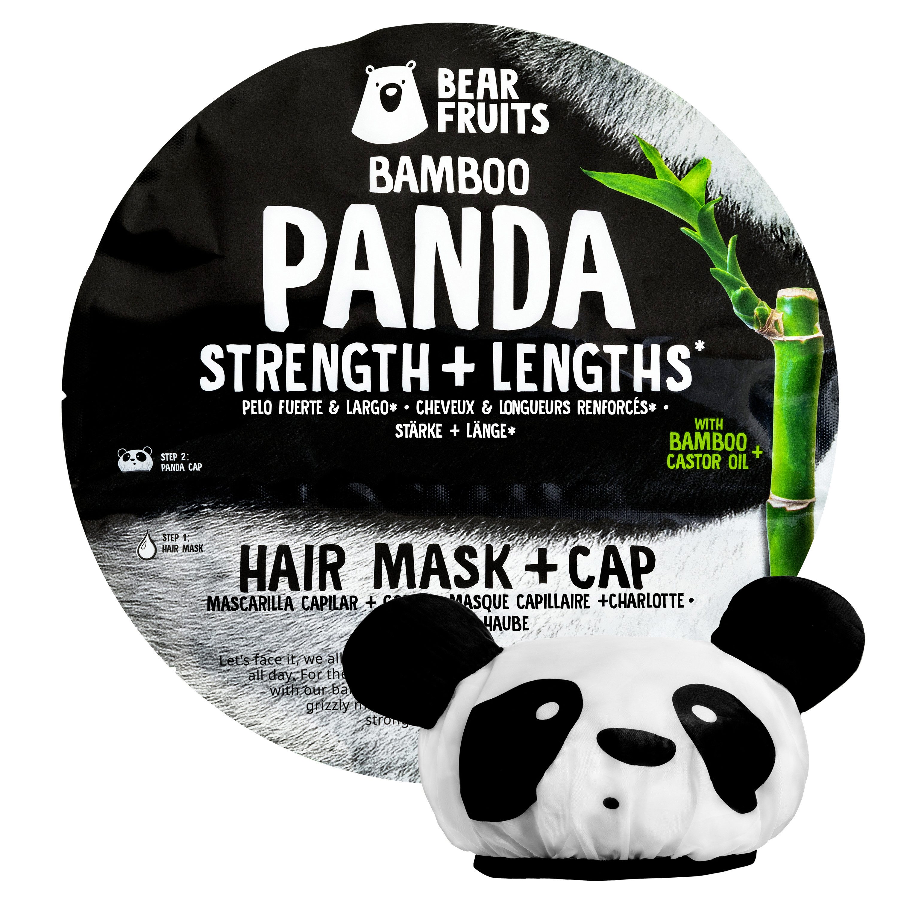 Bear Fruits Haarmaske Panda - Hair mask + cap 10er-Pack