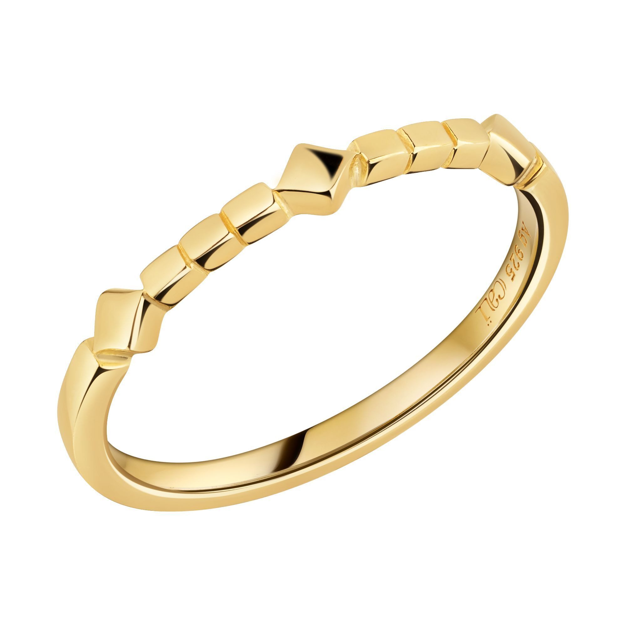 CAÏ Fingerring 925 Silber vergoldet