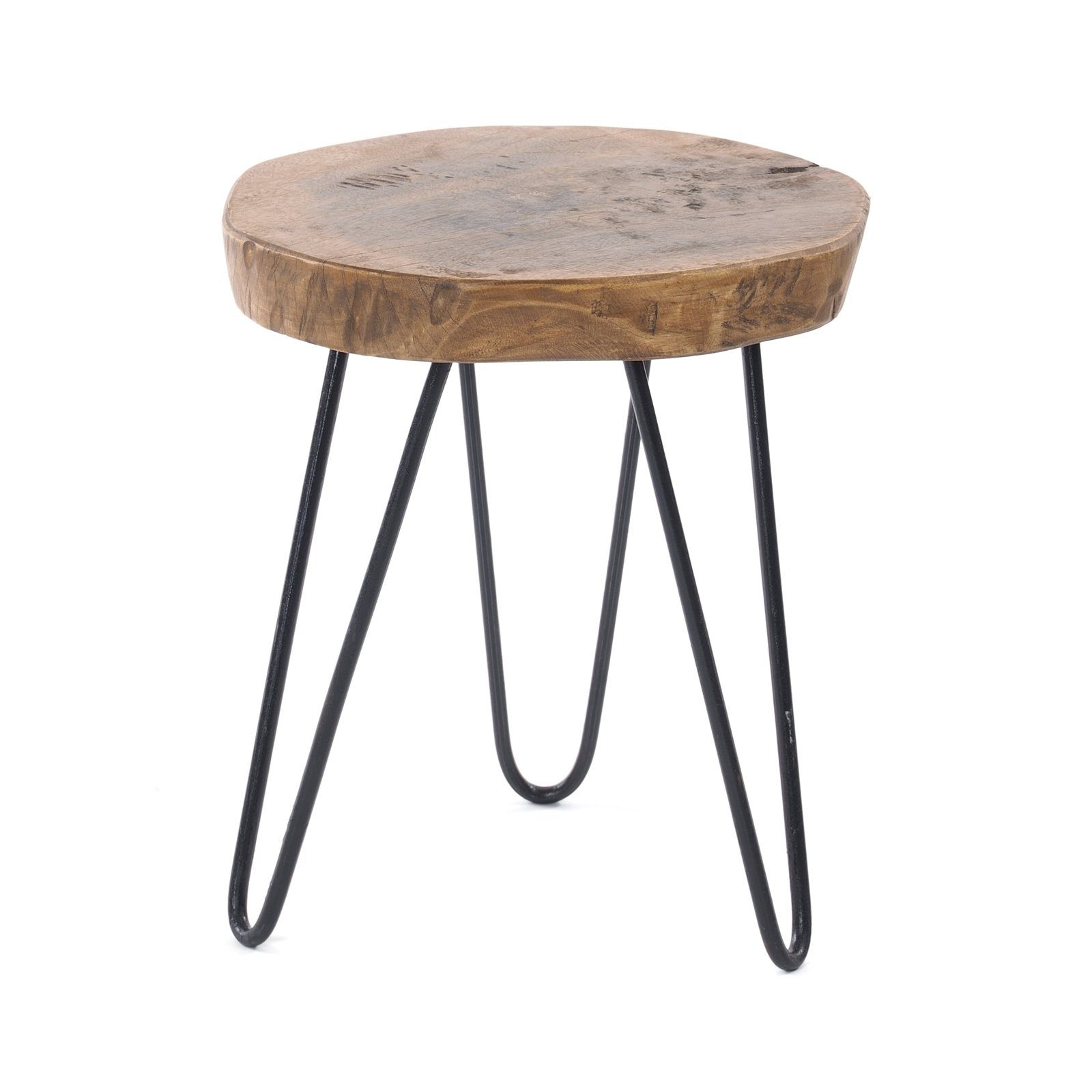 DESIGN DELIGHTS Beistelltisch BEISTELLTISCH "BAUMSCHEIBE", Holz, Metall, Ø günstig online kaufen