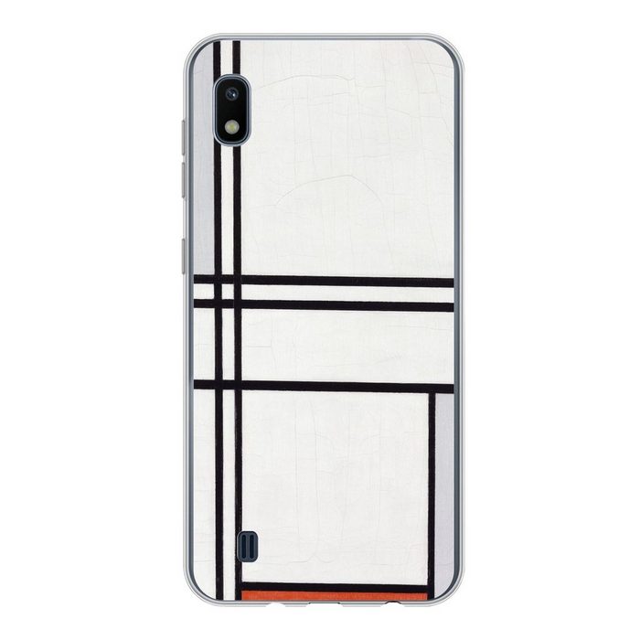MuchoWow Handyhülle Komposition 1 mit Rot und Grau - Piet Mondrian Handyhülle Samsung Galaxy A10 Smartphone-Bumper Print Handy