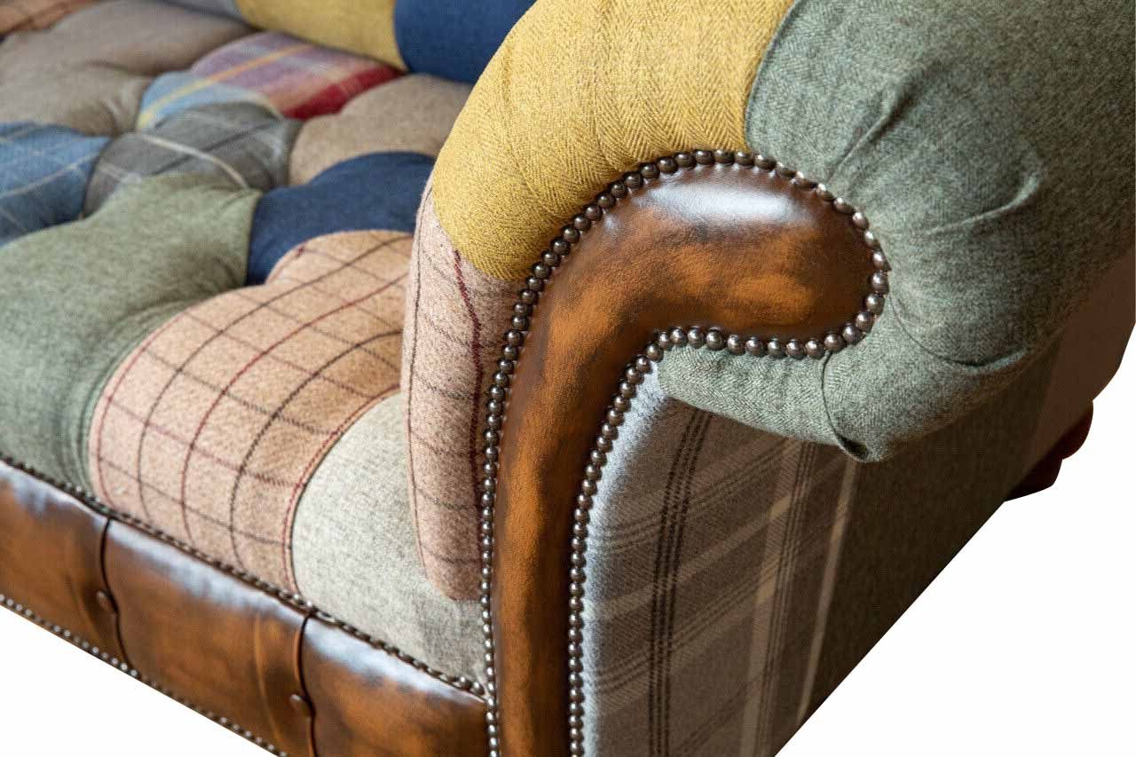Chesterfield-Sessel, Mehrfarbig Klassisch Wohnzimmer Sessel Textil Chesterfield Design JVmoebel