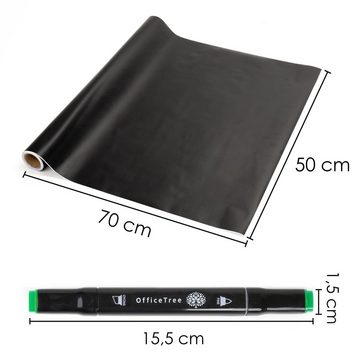 OfficeTree Magnetfolie Magnetische Tafelfolie, selbstklebend - 50x70 cm - inklusive Tuch und 2x Kreide