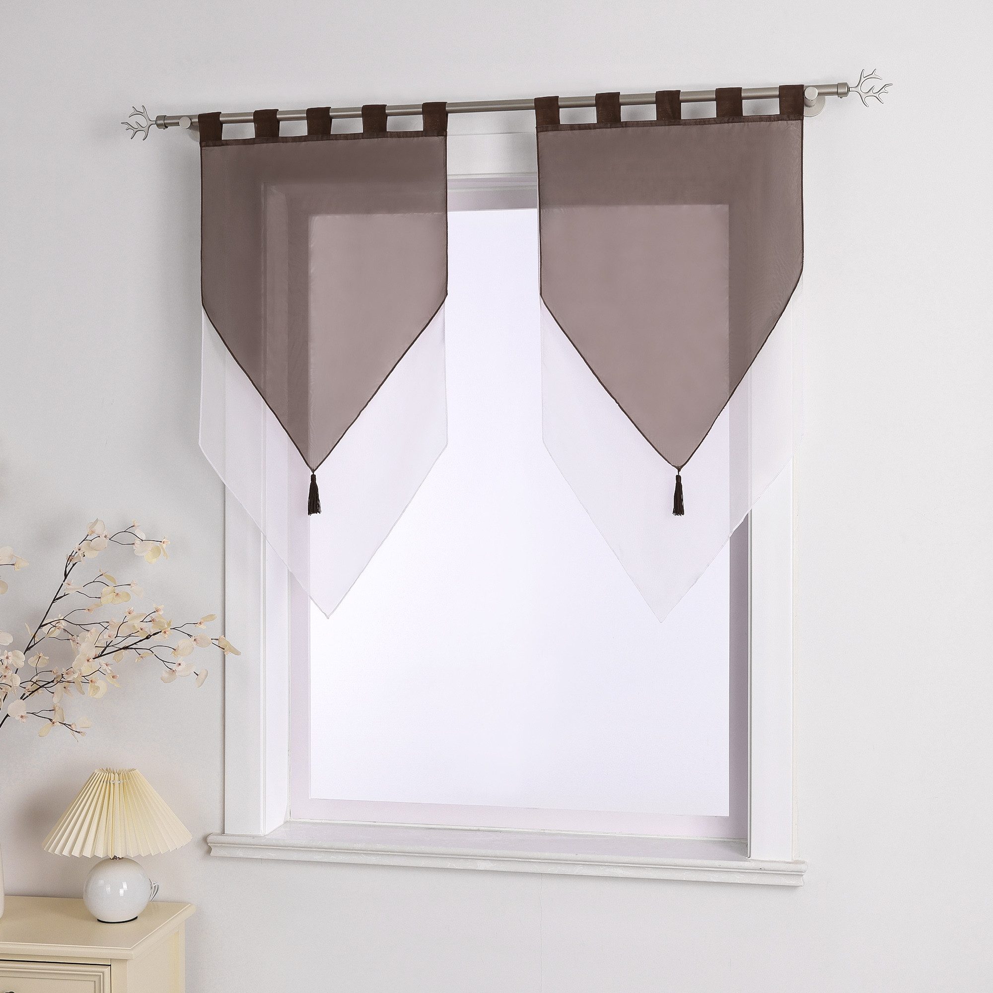 Delien Scheibengardine Lydia (2 St), Schlaufen, mit Quaste Panneaux günstig online kaufen