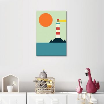 Posterlounge Leinwandbild Andy Westface, Leuchtturm, Jungenzimmer Maritim Illustration