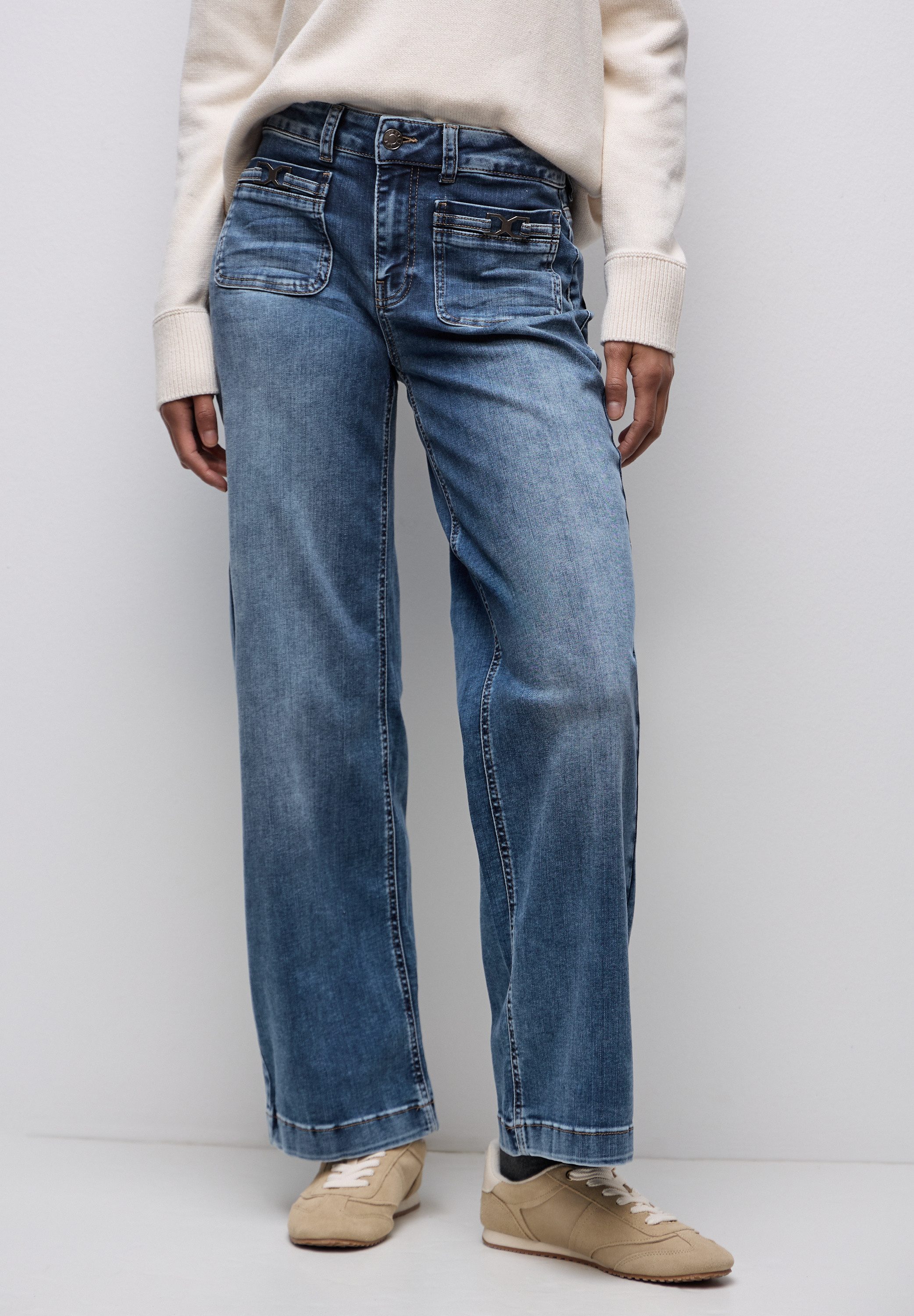 STREET ONE Loose-fit-Jeans mit großen Fronttaschen günstig online kaufen