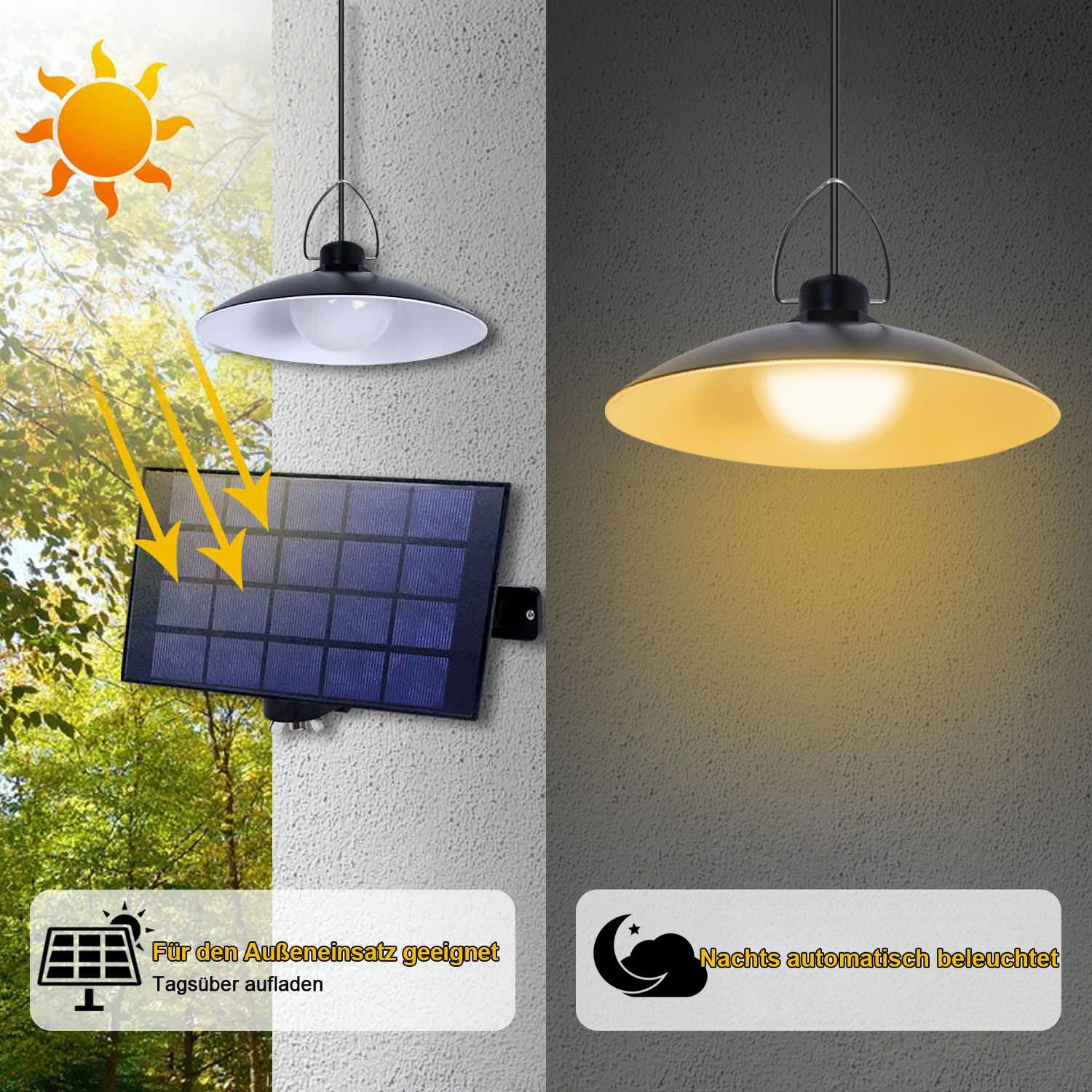 MUPOO LED Solarleuchte Solar Hängelampen für günstig online kaufen