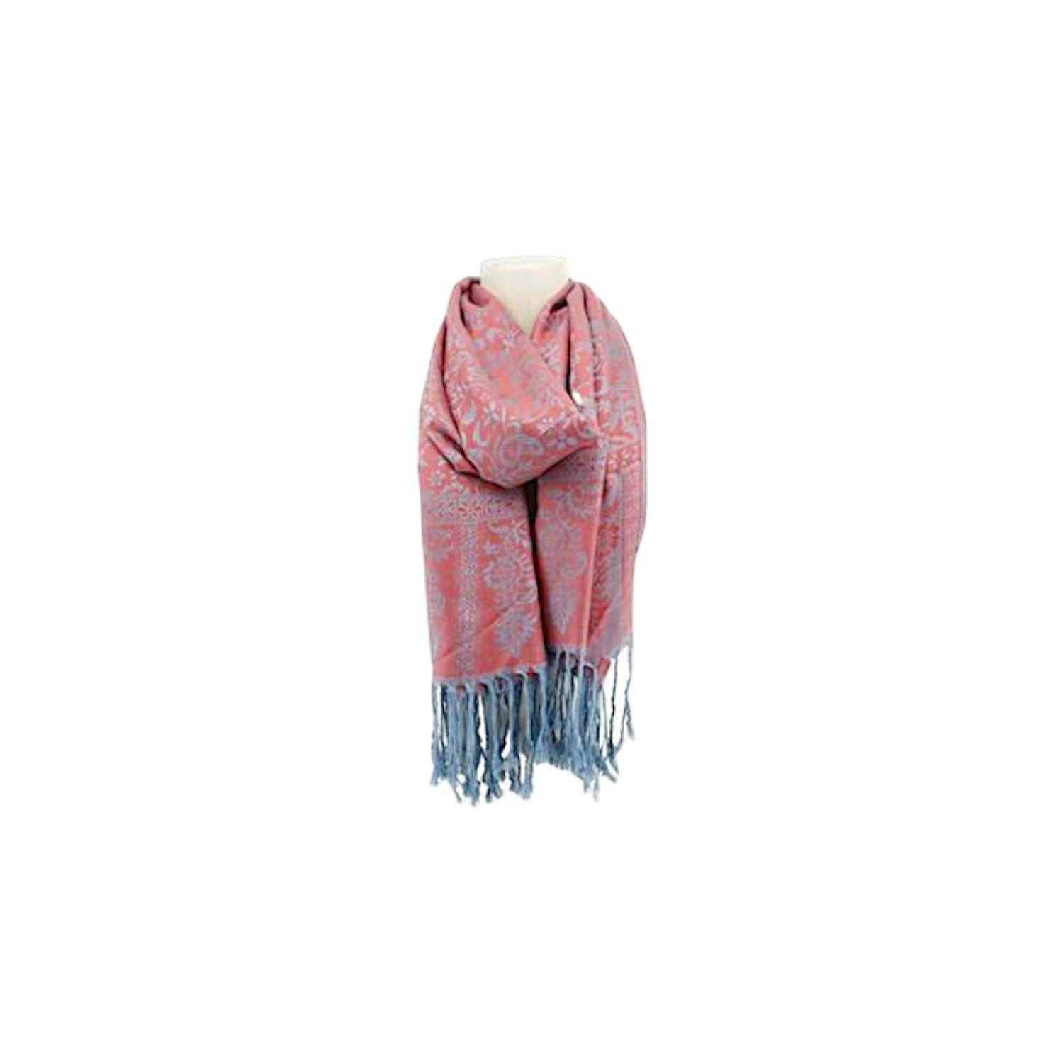 VewoTex Schal Damen Winterschal 175x70cm » Fransenschal mit Paisleymuster, (Einzelner Schal, 1-St. einteilig), » Blumen Muster » seidig weich