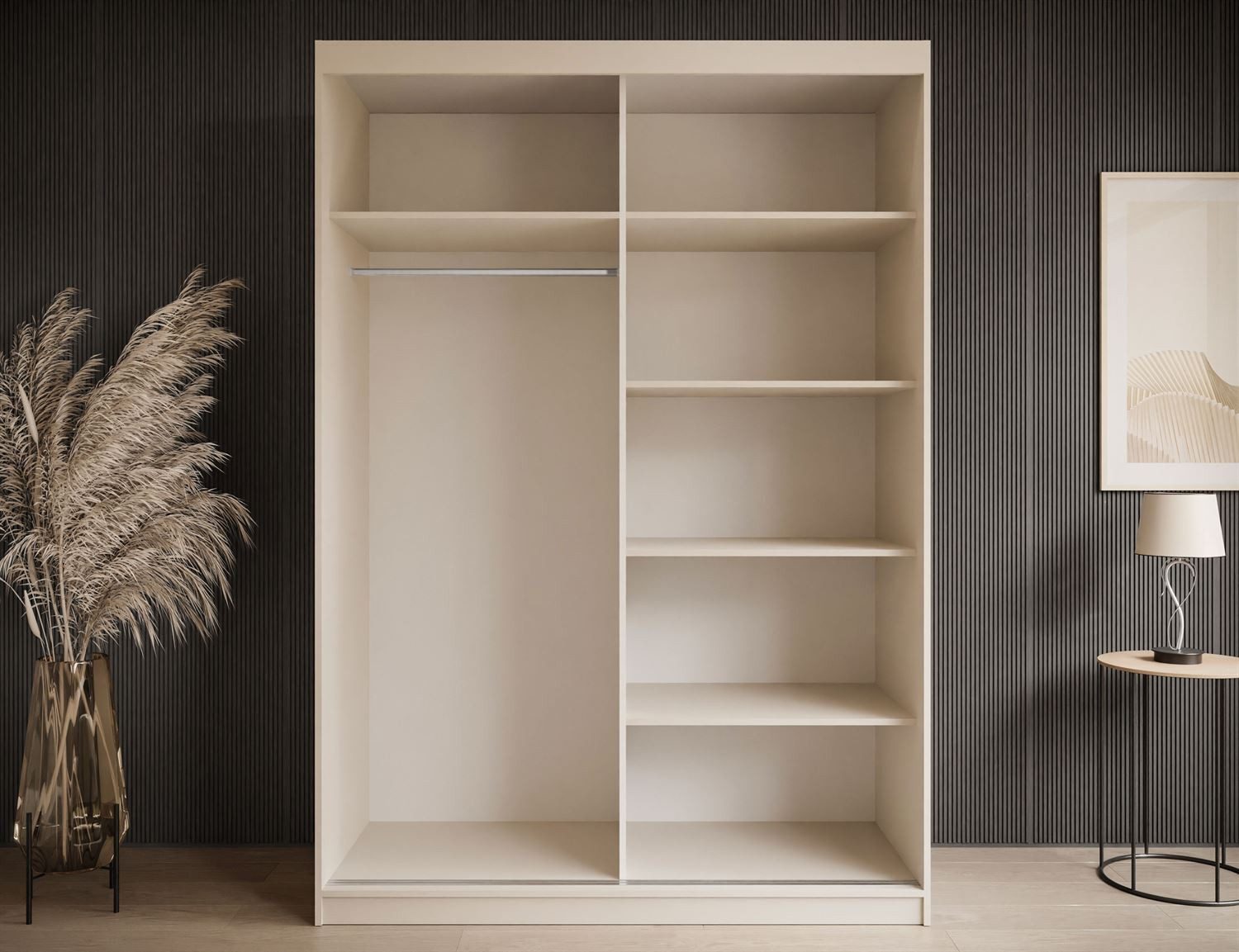 Lookway Kinderkleiderschrank CAMARO II KASCHMIR Schiebetürenschrank mit Spiegel 150x59x215 cm – Bild 4 von 5