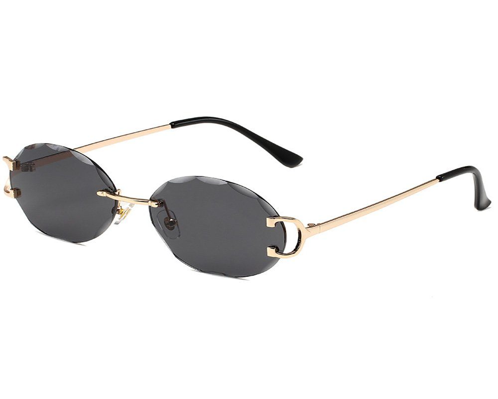 Neue Sonnenbrille, Sonnenbrille Deliana.makeup geeignet Schwarz Mode-Sonnenbrille, randlos Autofahren, Angeln Wandern, für