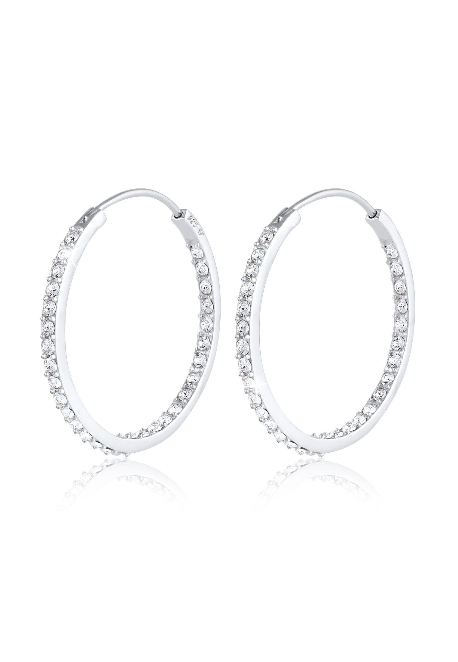 Elli Paar Creolen Creolen Funkelnd 925 Silber, mit Kristallen von Swarovski günstig online kaufen