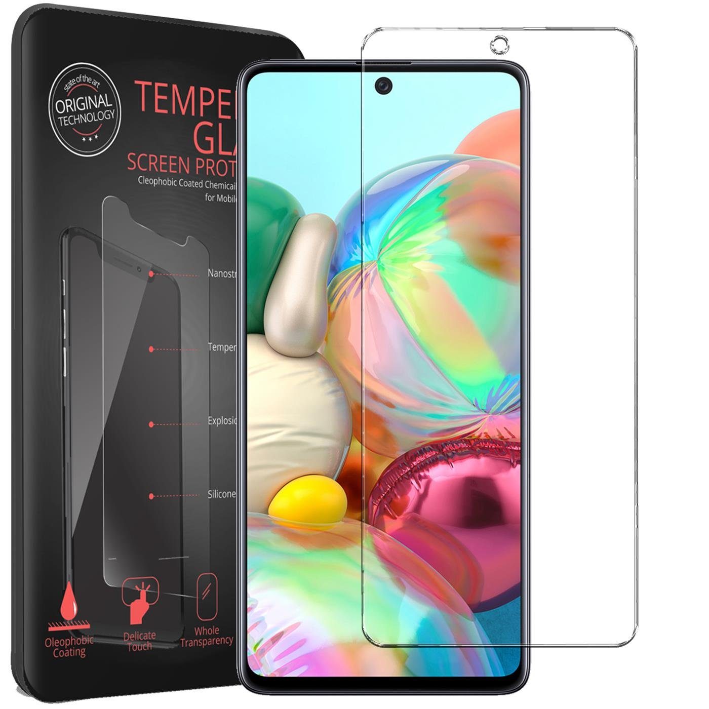 CoolGadget Handyhülle Schwarz als 2in1 Schutz Cover Set für Samsung Galaxy A52 A52s 4G/5G 6,5 Zoll, 2x Glas Display Schutz Folie + 1x Case Hülle für Galaxy A52 A52s 4G/5G