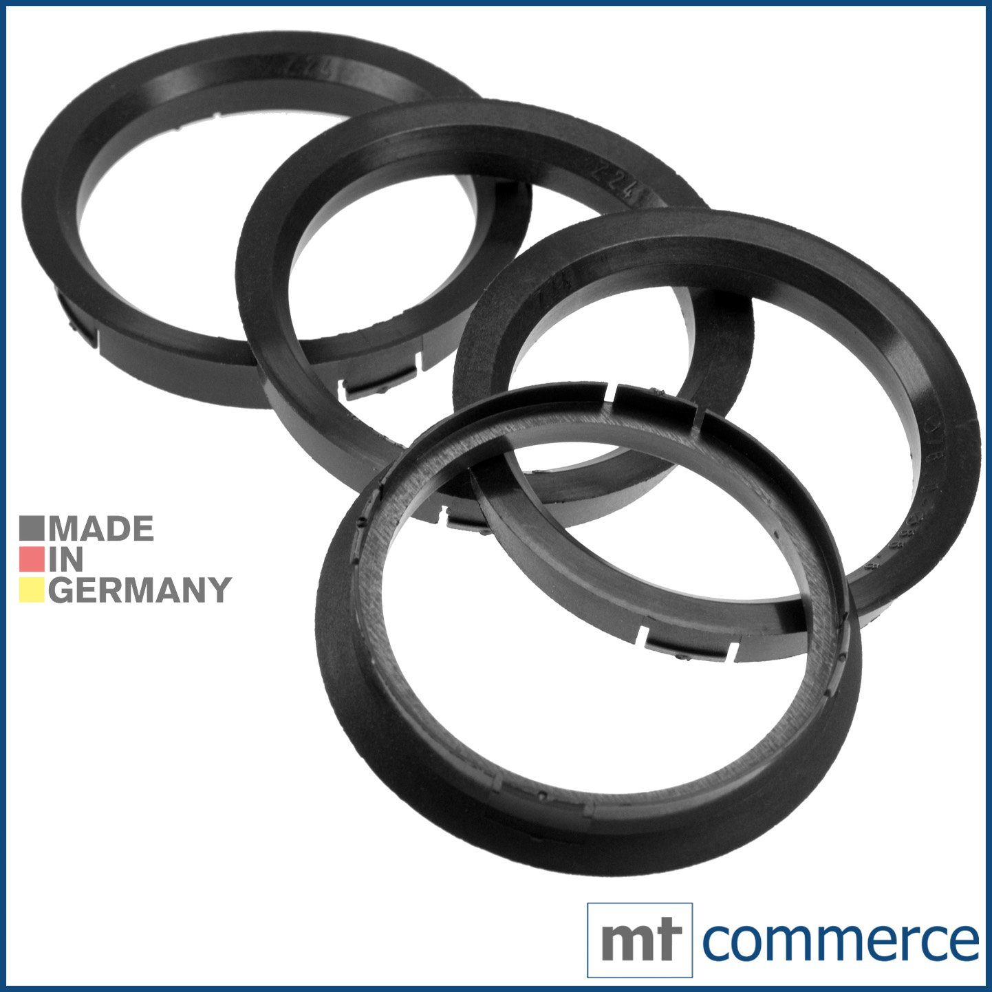 BRANDT AUTOMOTIVE Reifenstift 4X Zentrierringe schwarz Felgen Ringe Made in Germany, Maße: 76,0 x 66,6 mm