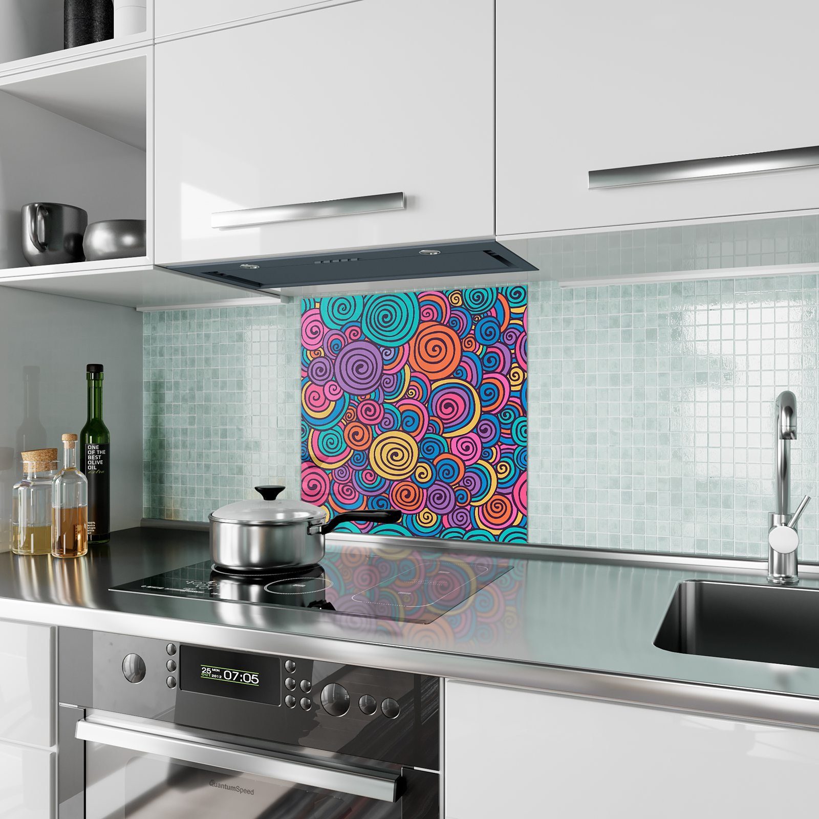 Muster Spritzschutz mit Motiv Glas Küchenrückwand Küchenrückwand Verstricktes Primedeco