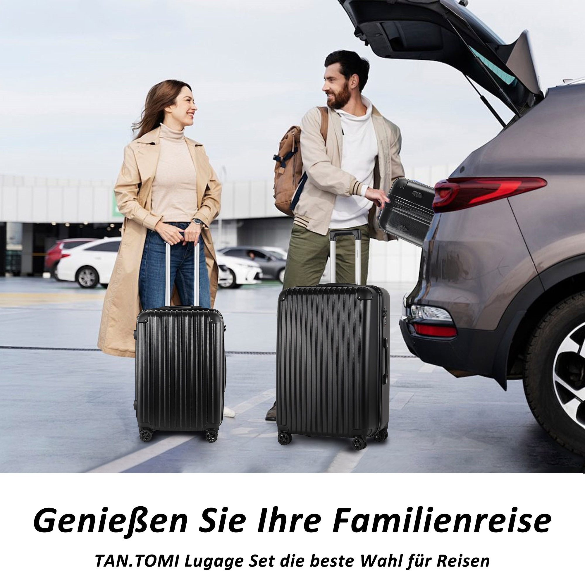 TAN.TOMI Kofferset 3-Tlg Handgepäck Kofferset Reisekoffer ABS Hartschale Tr günstig online kaufen