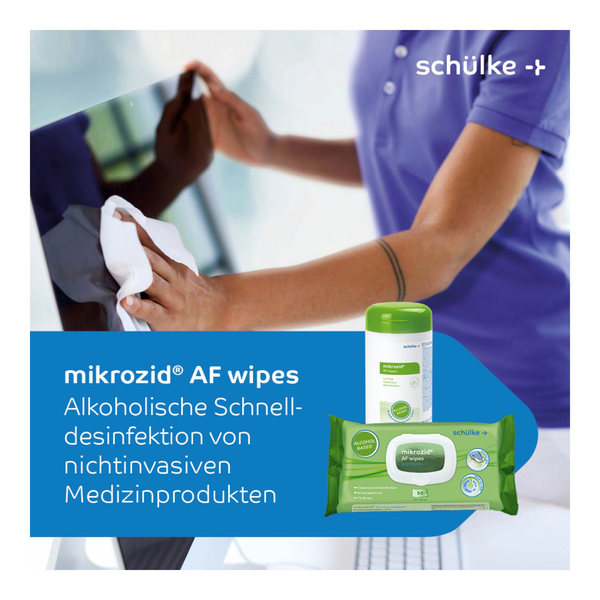 SCHÜLKE & MAYR GmbH mikrozid AF wipes - Desinfektionstücher für Oberflächen - 150 Tücher Oberflächen-Desinfektionsmittel