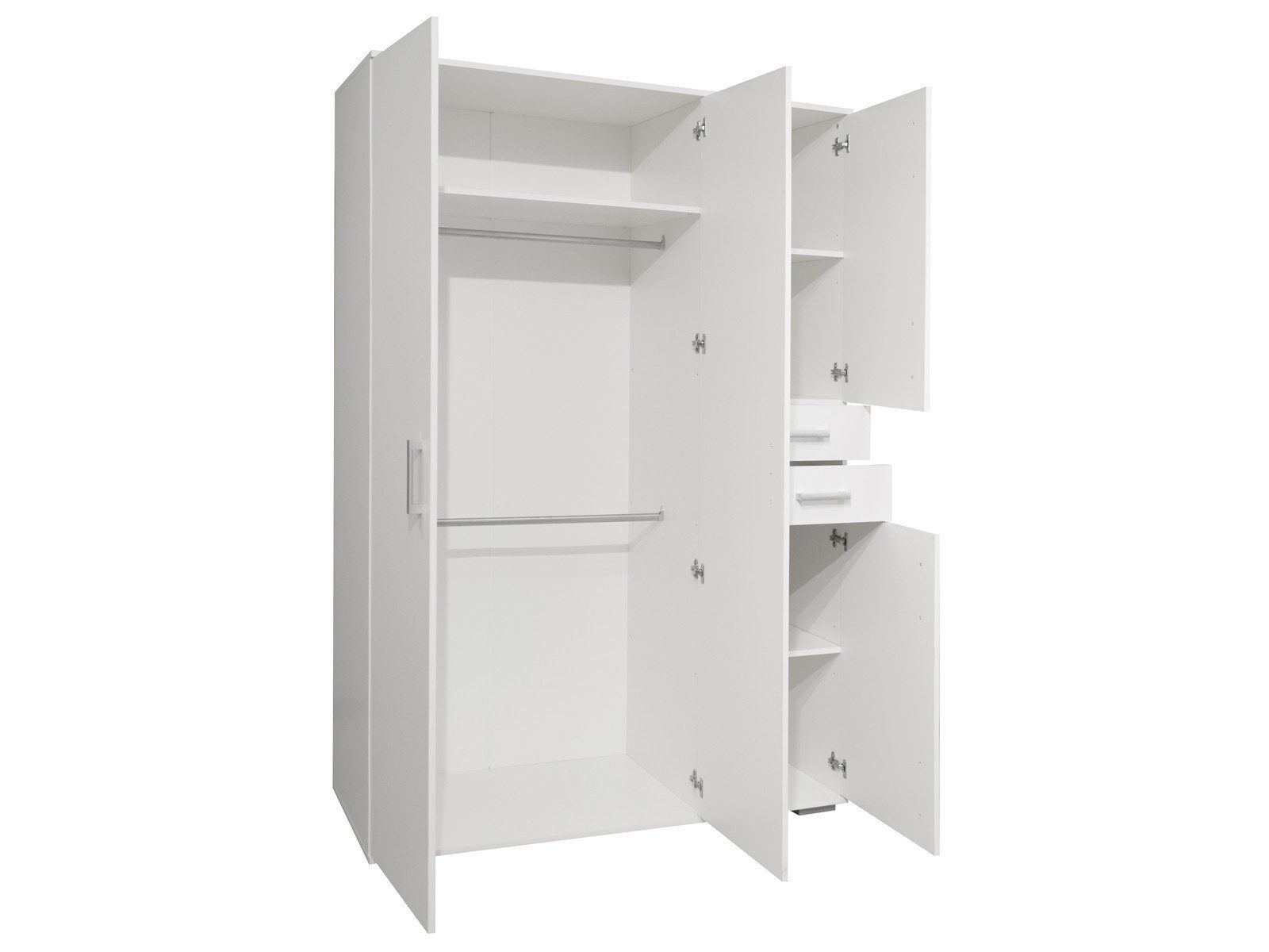 Storado Kleiderschrank STORADO Sienna Kleiderschrank 20062 Der Kleiderschrank STORADO Sienna (132x189x54 cm) in Weiß Mattlack.