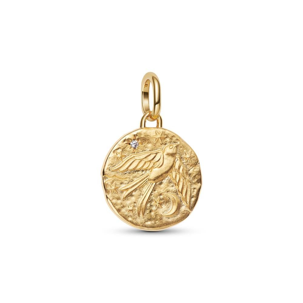 Pandora Charm-Einhänger PANDORA Talisman Charm-Anhänger Schwalbe, IP Gold