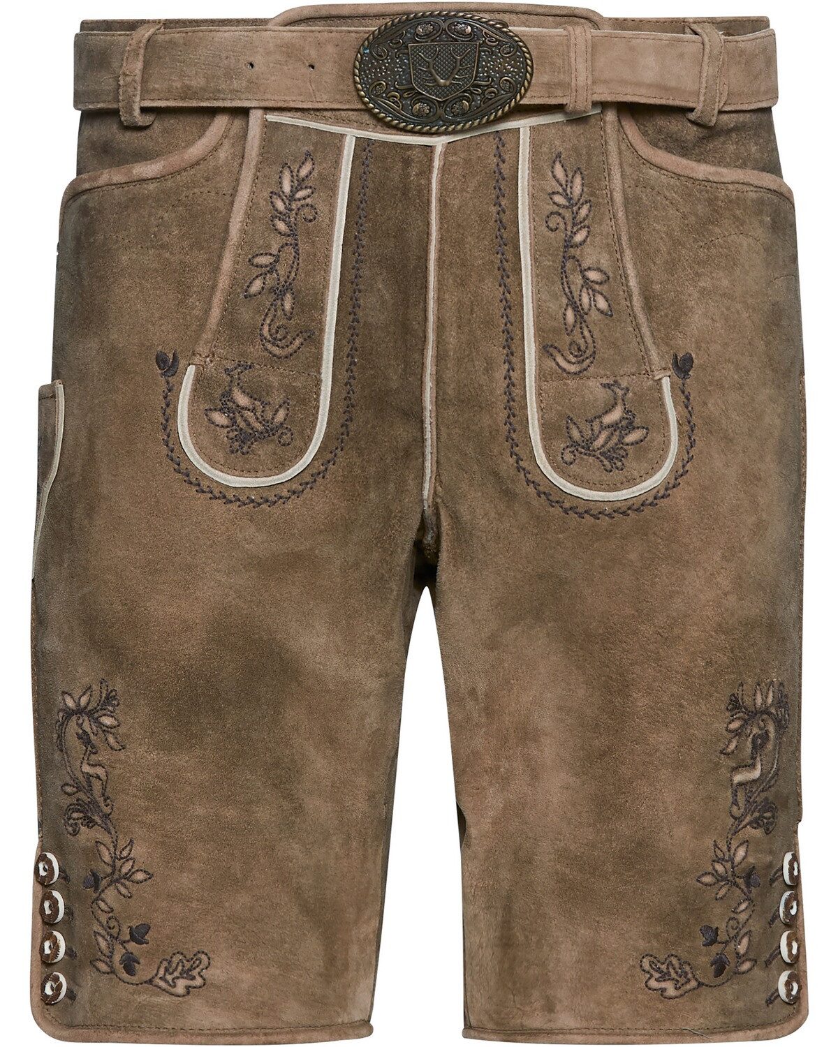 KRÜGER BUAM Trachtenlederhose Kurze Lederhose mit Gürtel günstig online kaufen
