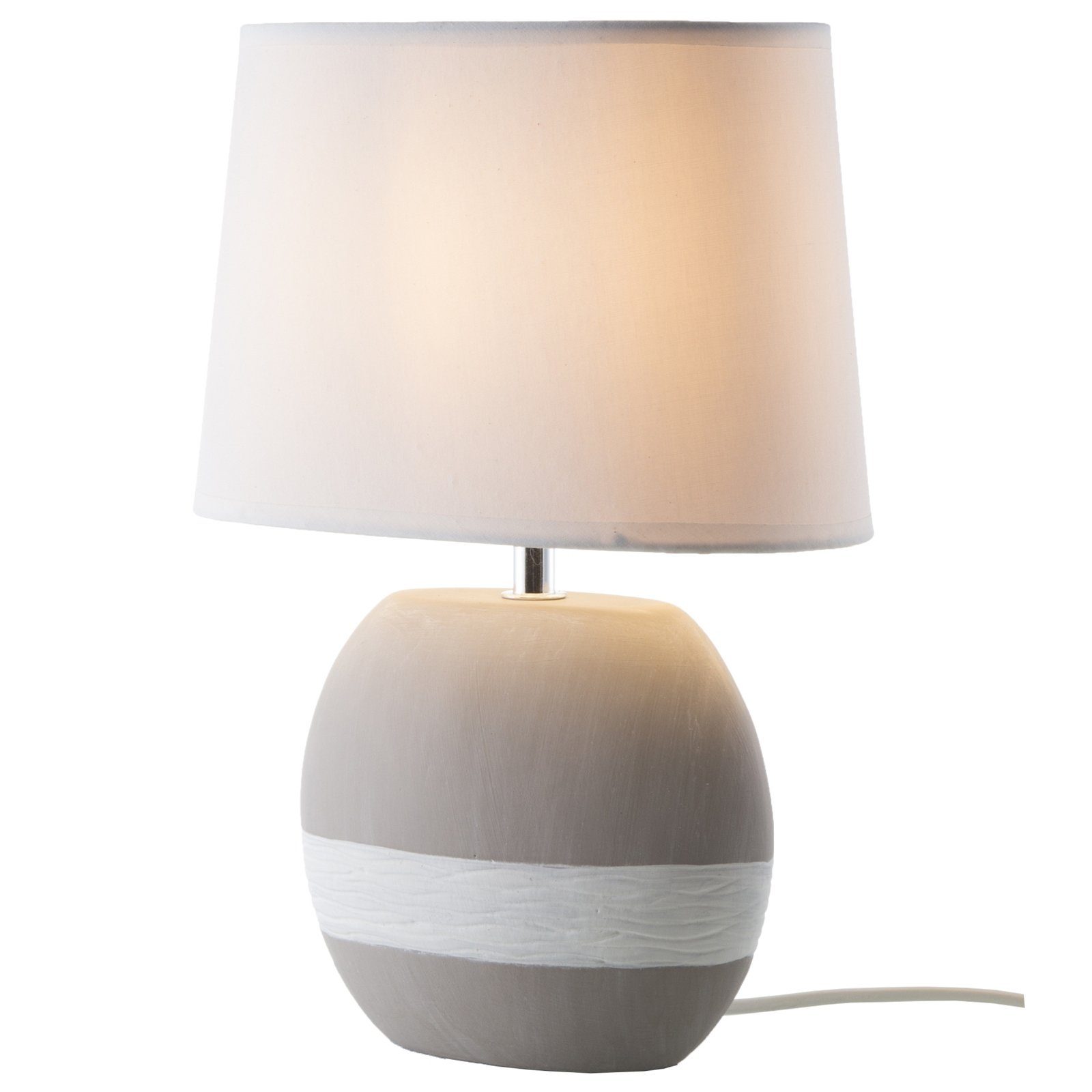 bmf-versand Tischleuchte Set weiß E14 2er Nachttischlampe Keramik grau Tischleuchte Tischlampe