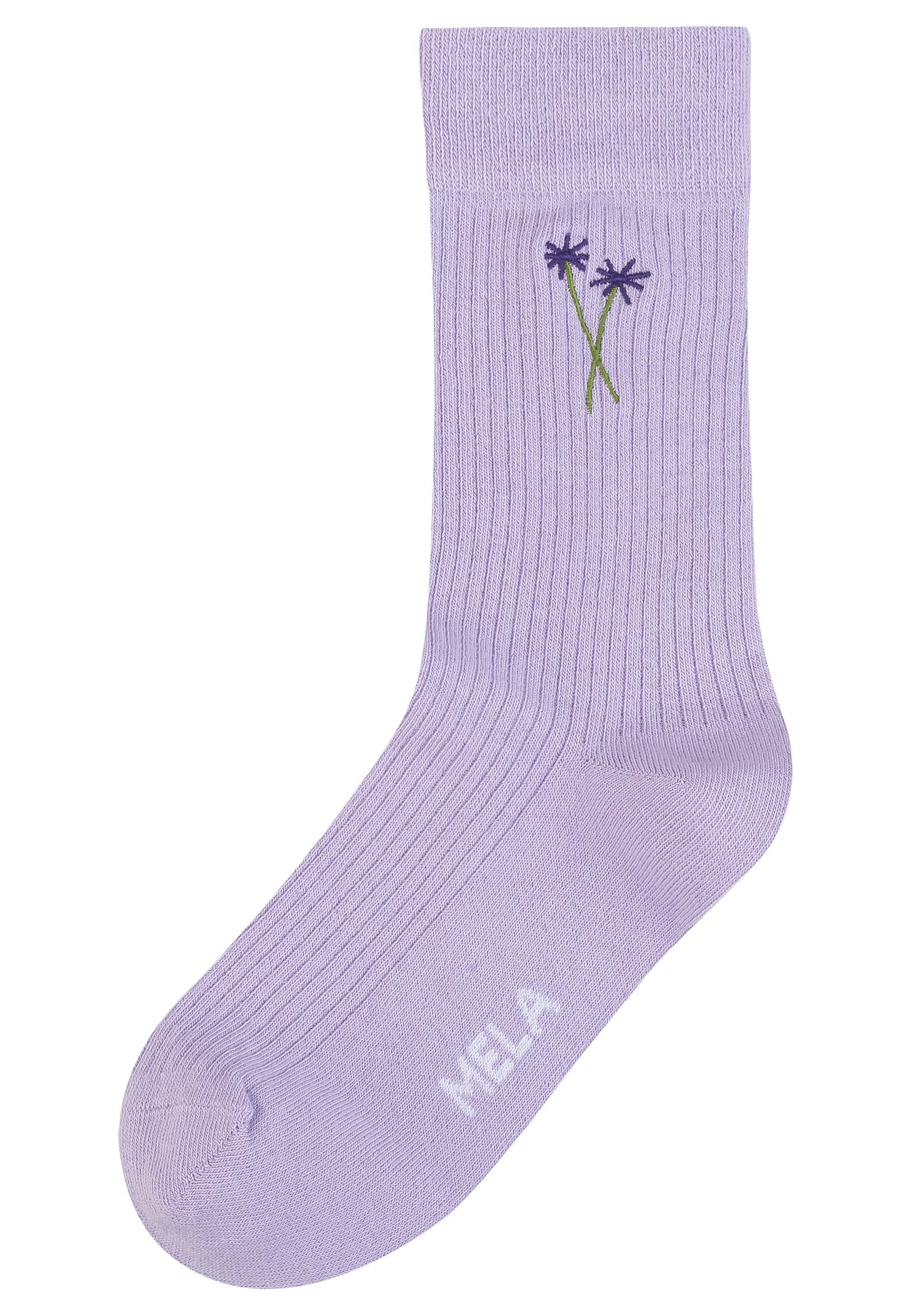 Socken Gerippte Socken Stickerei 1er Pack