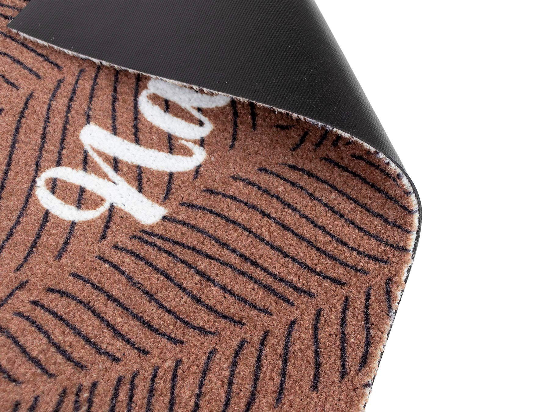 rechteckig, in Textil, Nature, rutschhemmend, Primaflor-Ideen Fußmatte Kokos-Optik, Höhe: waschbar mm, 7 Schmutzfangmatte, Spruch, mit COUNTRY, Schmutzfangmatte