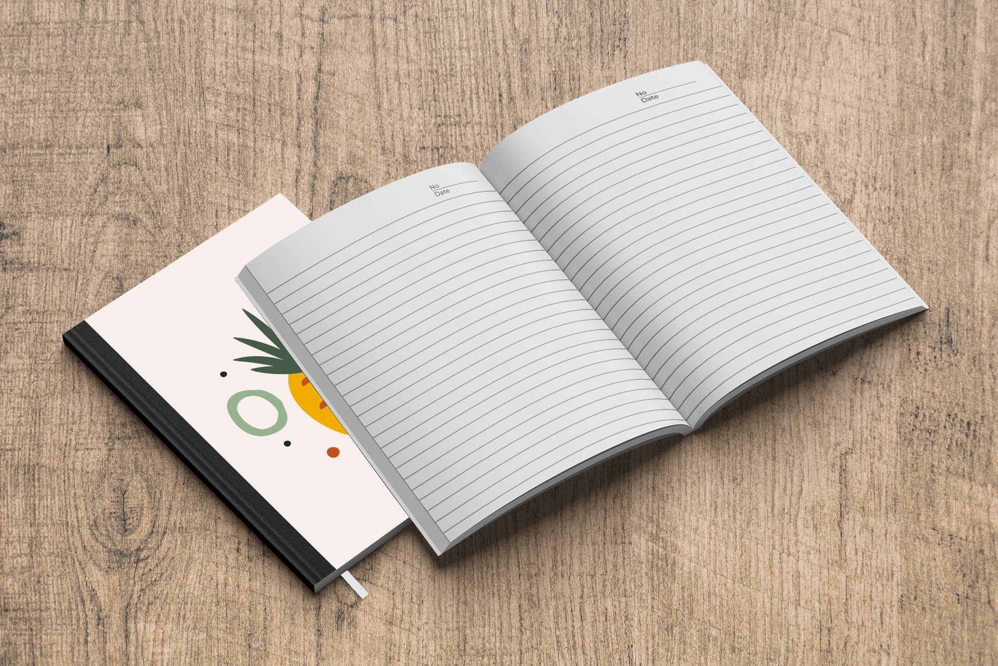 MuchoWow Notizbuch Ananas - Obst 98 Haushaltsbuch Merkzettel, Seiten, - Journal, Tagebuch, Einfach, A5, Notizheft