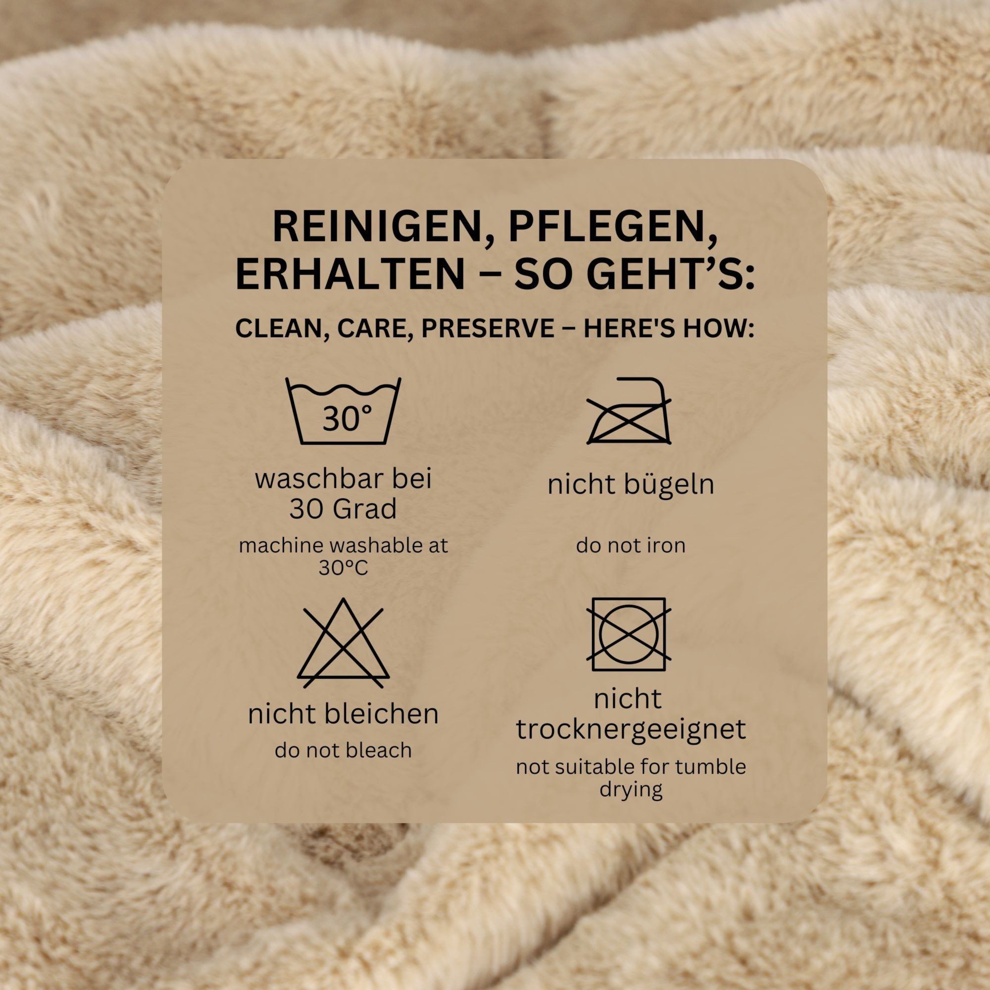 Wohndecke ELEGANCE Wohndecke, SCHÖNER WOHNEN-Kollektion, 130 x 170 cm in Beige – Bild 5 von 5