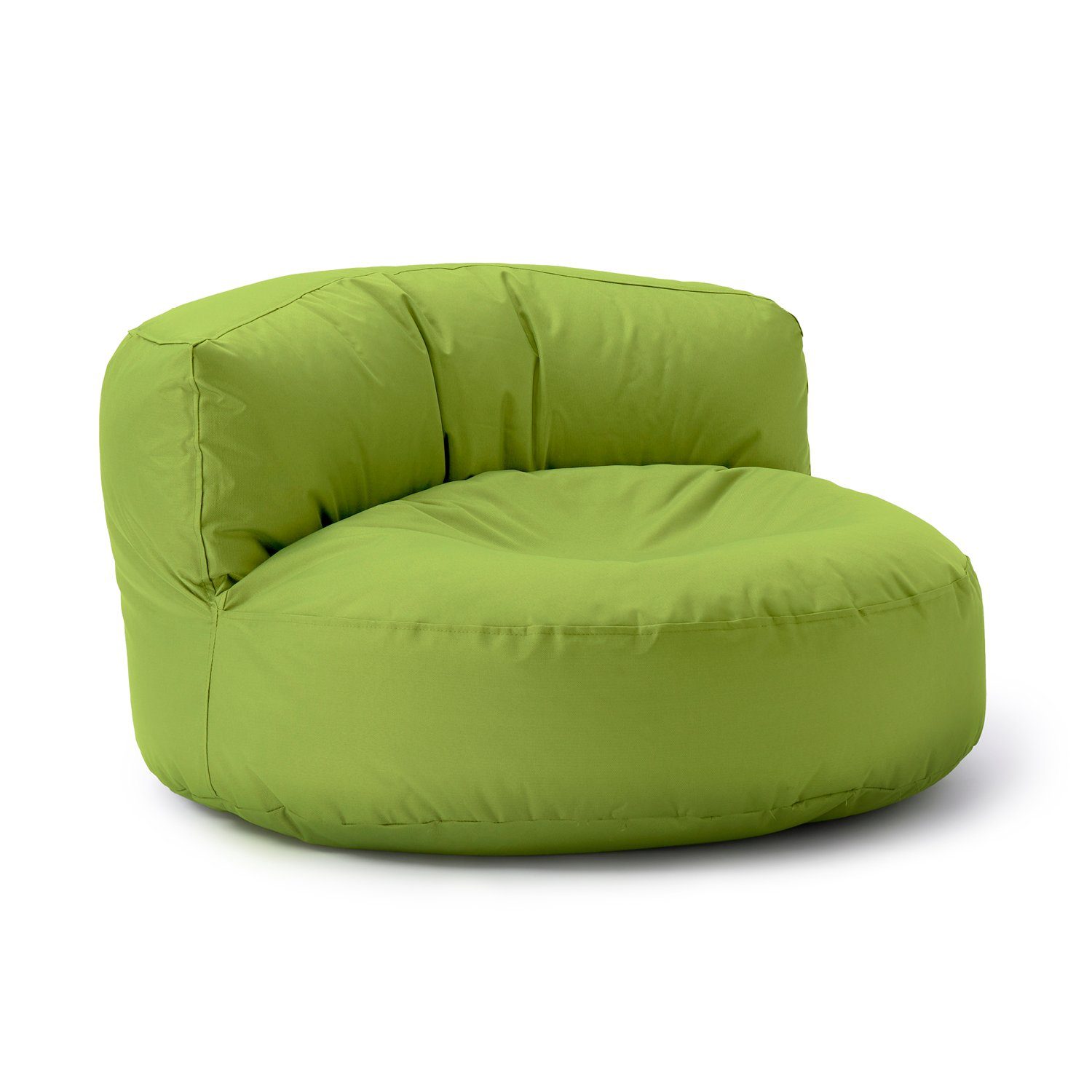Outdoor Rückenlehne Bean Lounge, inkl. Lumaland Couch 90x90x50cm Bag In-& Sofa grün Sitzkissen Round Sitzsack