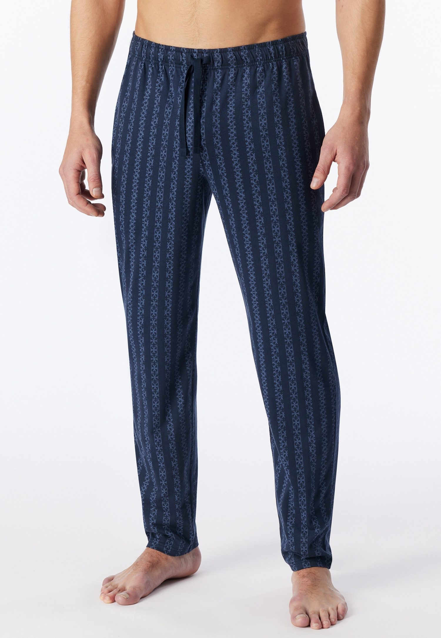 Schiesser Pyjamahose Mix + Relax gestreift, seitliche Taschen, Bindekordel