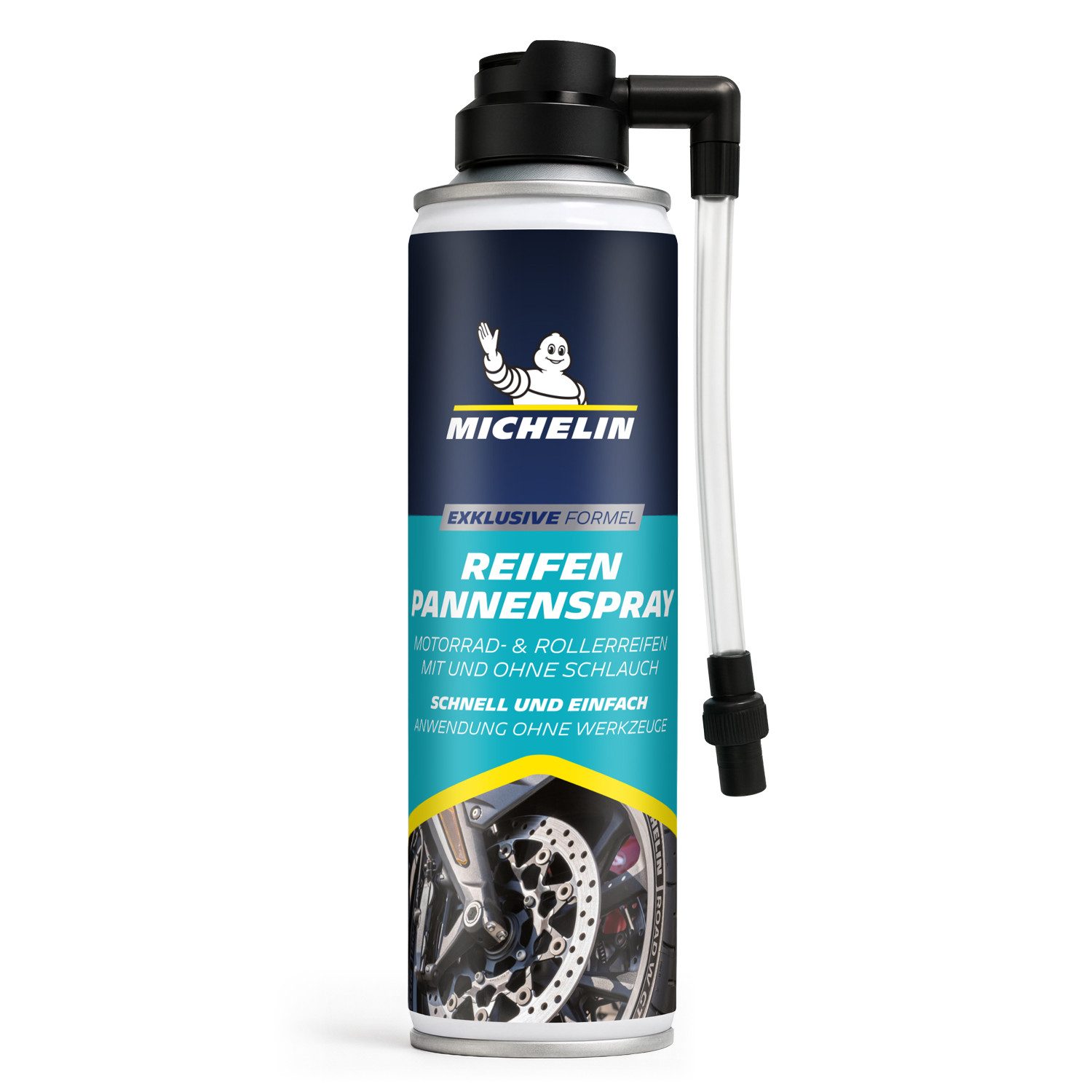 Michelin Reifendruckkontrollsystem Motorrad Roller Reifendicht Pannen Spray 200 ml Dose