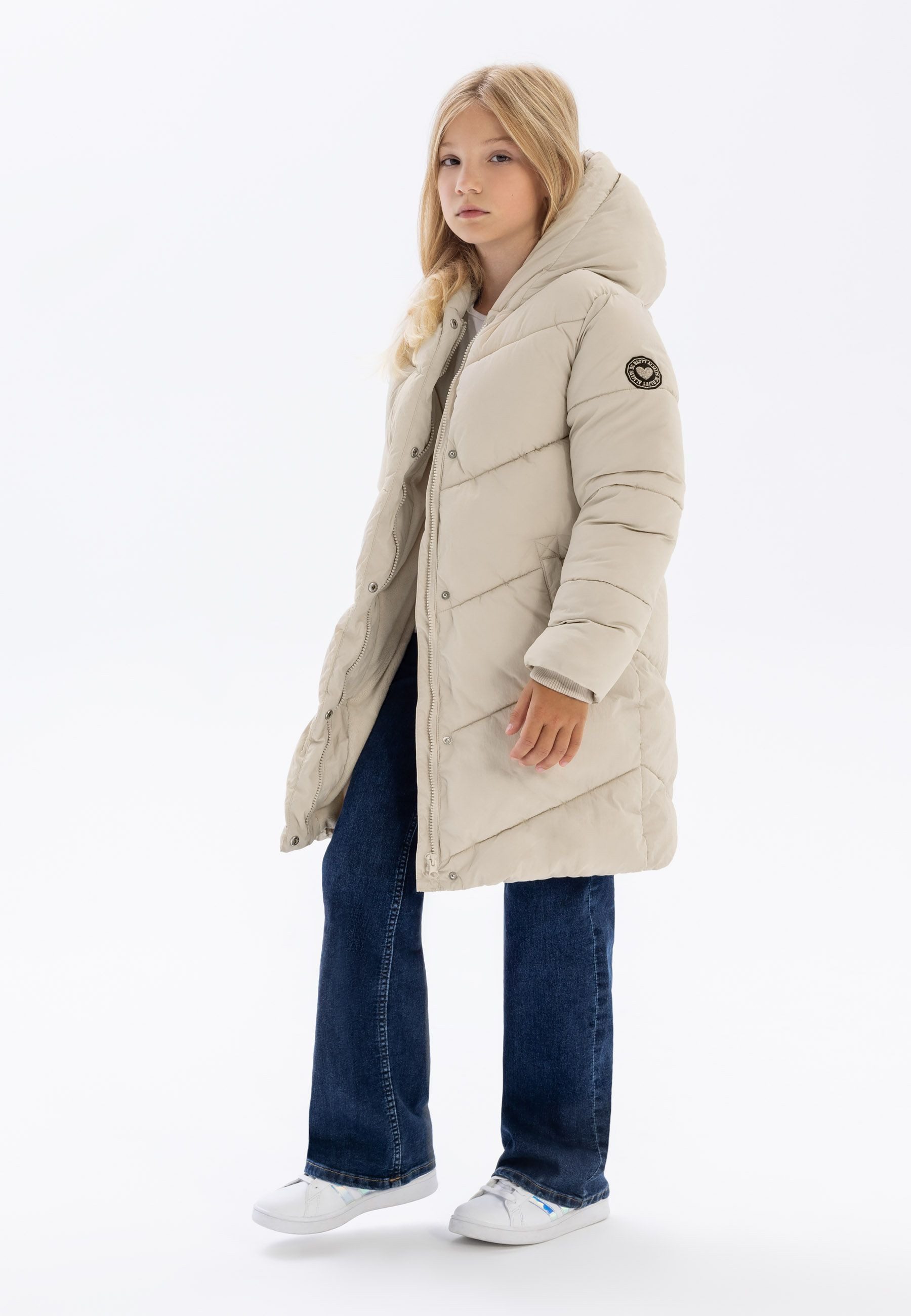 MINOTI Winterjacke Lange, gesteppte Winterjacke mit Reißverschluss (2–14y)